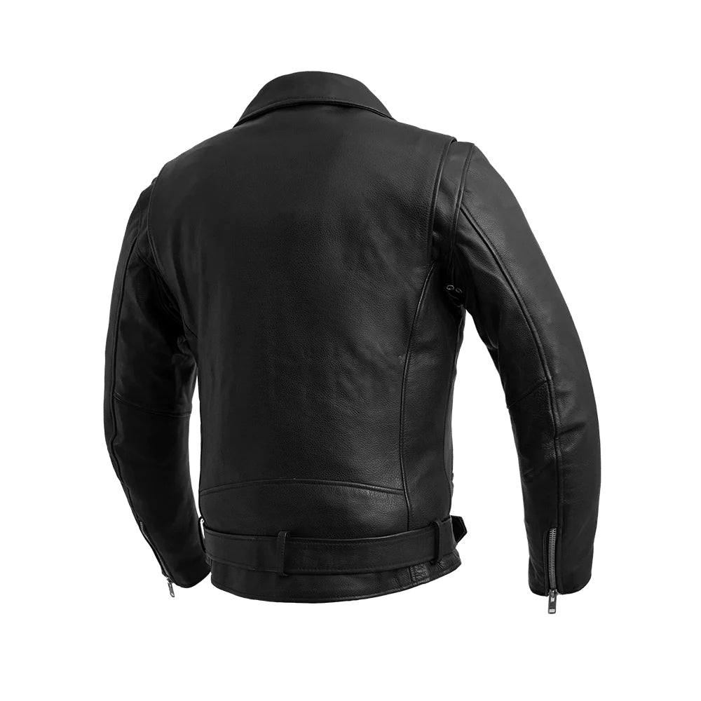 Men's Aniline Leather MC Jacket - Black Biker Jacket for Men | Premium Motorcycle Riding Gear for Casual & Outdoor Wear