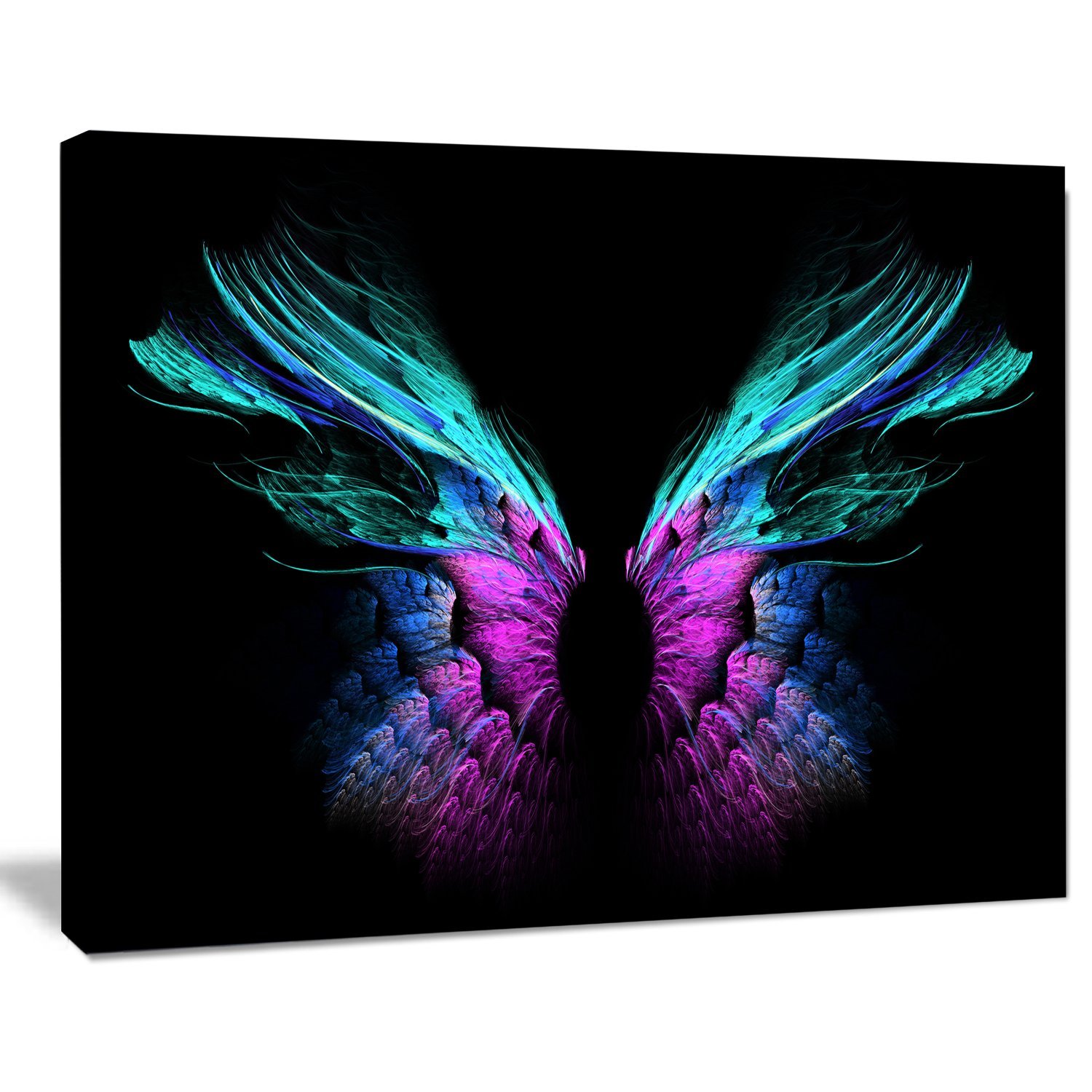 Blue Butterfly Wings Floral Art Canvas Print - Elegant Wall Decor for Living Room, Bedroom & Office - Perfect Home Decoration Gift Idea