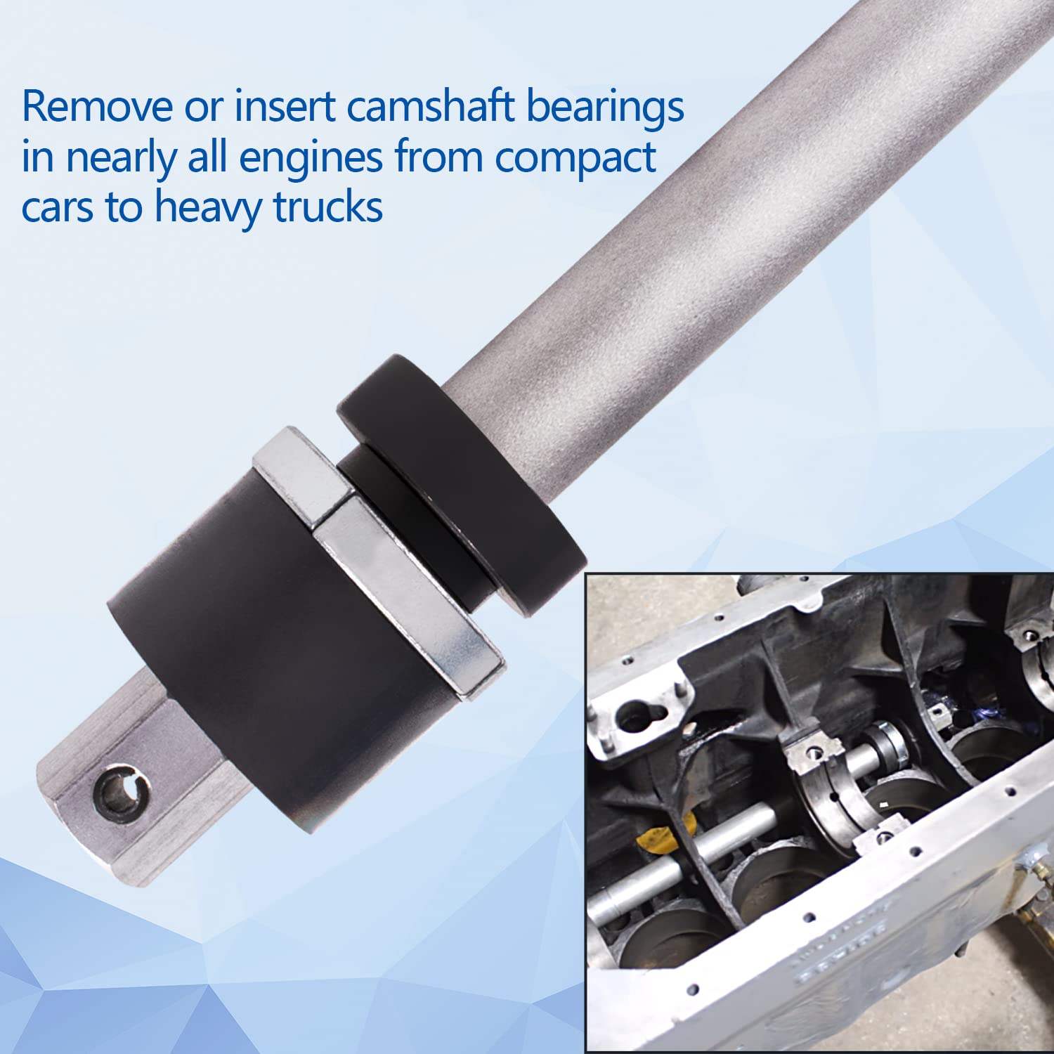 Camshaft Bearing Tool Kit - Engine Cam Bearing Installer & Remover Set with 1-1/8