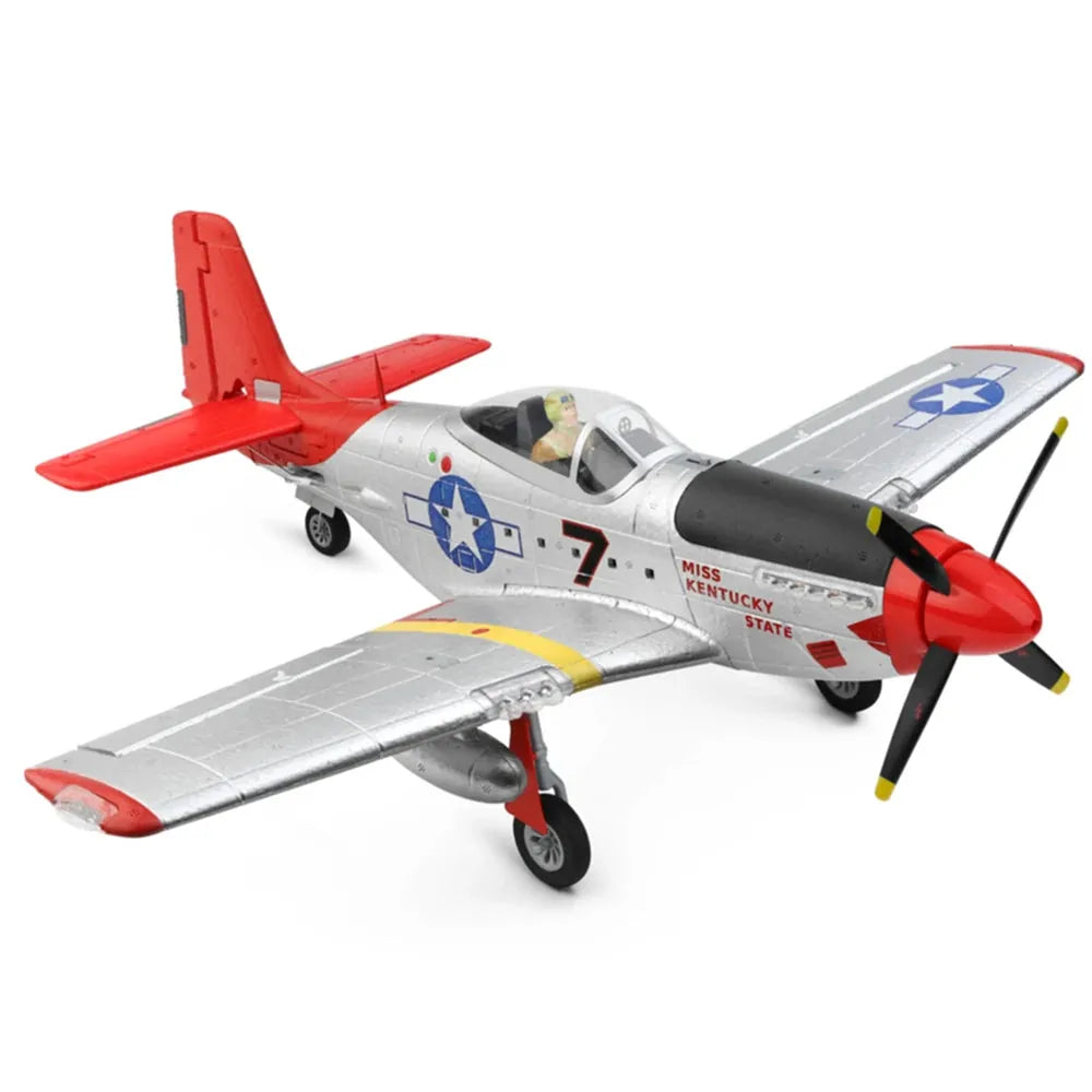 WLTOYS XK A280 560mm P51 Mustang RC Airplane - 2.4GHz 4CH EPP Fighter with 3D/6G System & LED Lights - Ready to Fly (RTF) - Perfect for Outdoor Flying, Aerial Stunts, and RC Hobby Enthusiasts