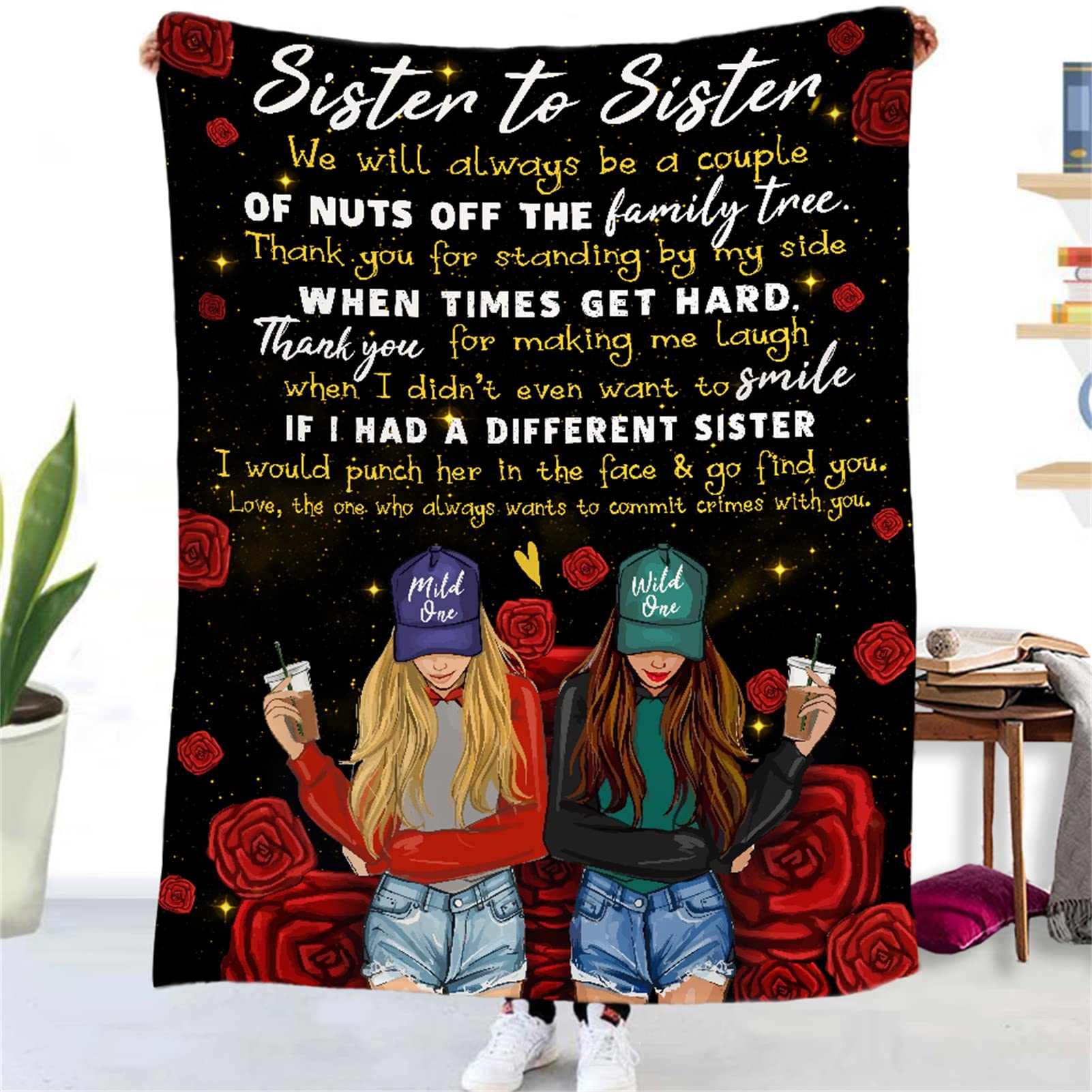 Best Friend Blanket - Personalized Fleece Throw for Sister | Super Soft Custom Blanket for Birthday, Christmas & Valentine's Day | Long Distance Gift for Her - Perfect for Movie Nights, Cozy Evenings & Thoughtful Surprises