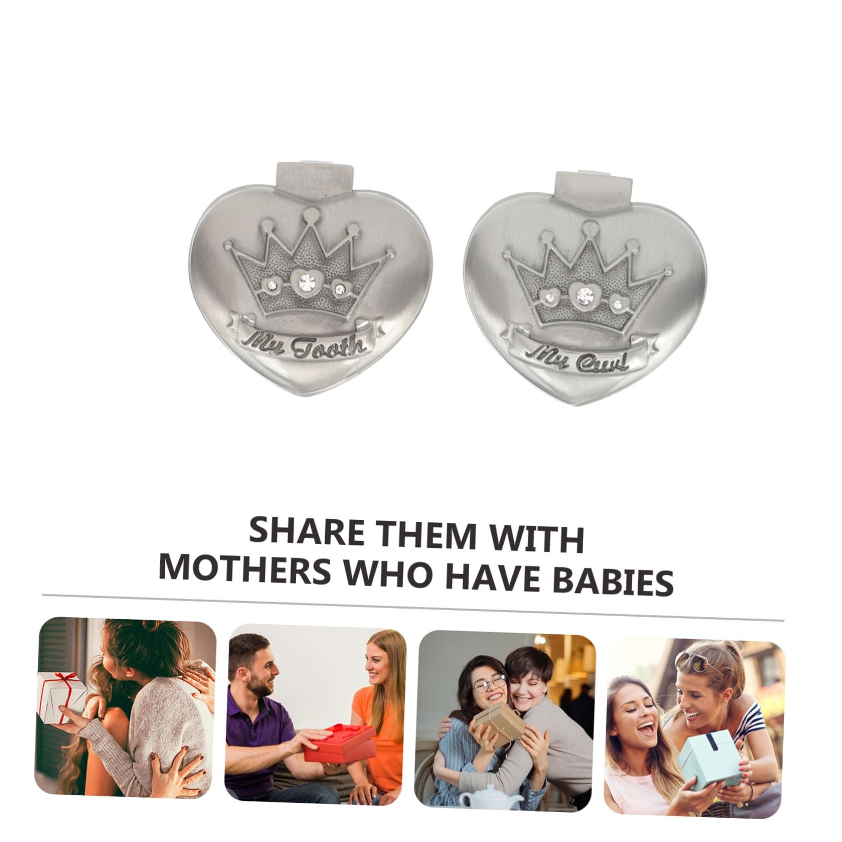 Catiebye 2-Piece Alloy Chicken Heart Tooth Fairy Box - Milk Teeth Organizer & Hair Keepsake Holder for Kids | Perfect for Baby's First Tooth & Childhood Memories