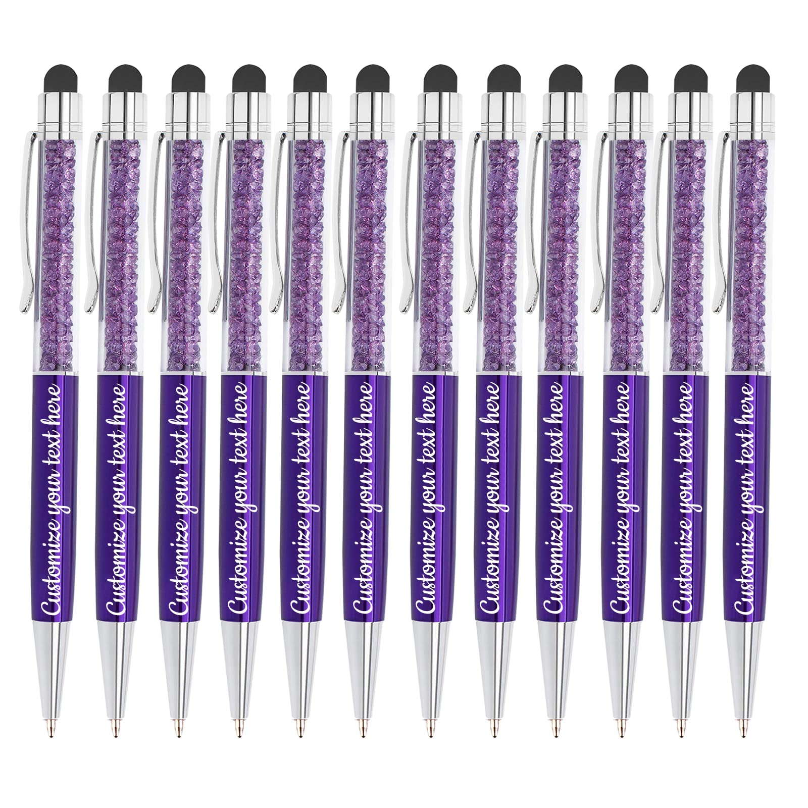 Custom Engraved Pens with Stylus Tip - 0.5mm Fine Point Ballpoint Pen Personalized with Name/Logo/Message - Ideal for Office Use, Business Gifts, Graduation, Anniversary & Birthday Presents - Perfect for Corporate Events, Client Appreciation & Everyday Writing