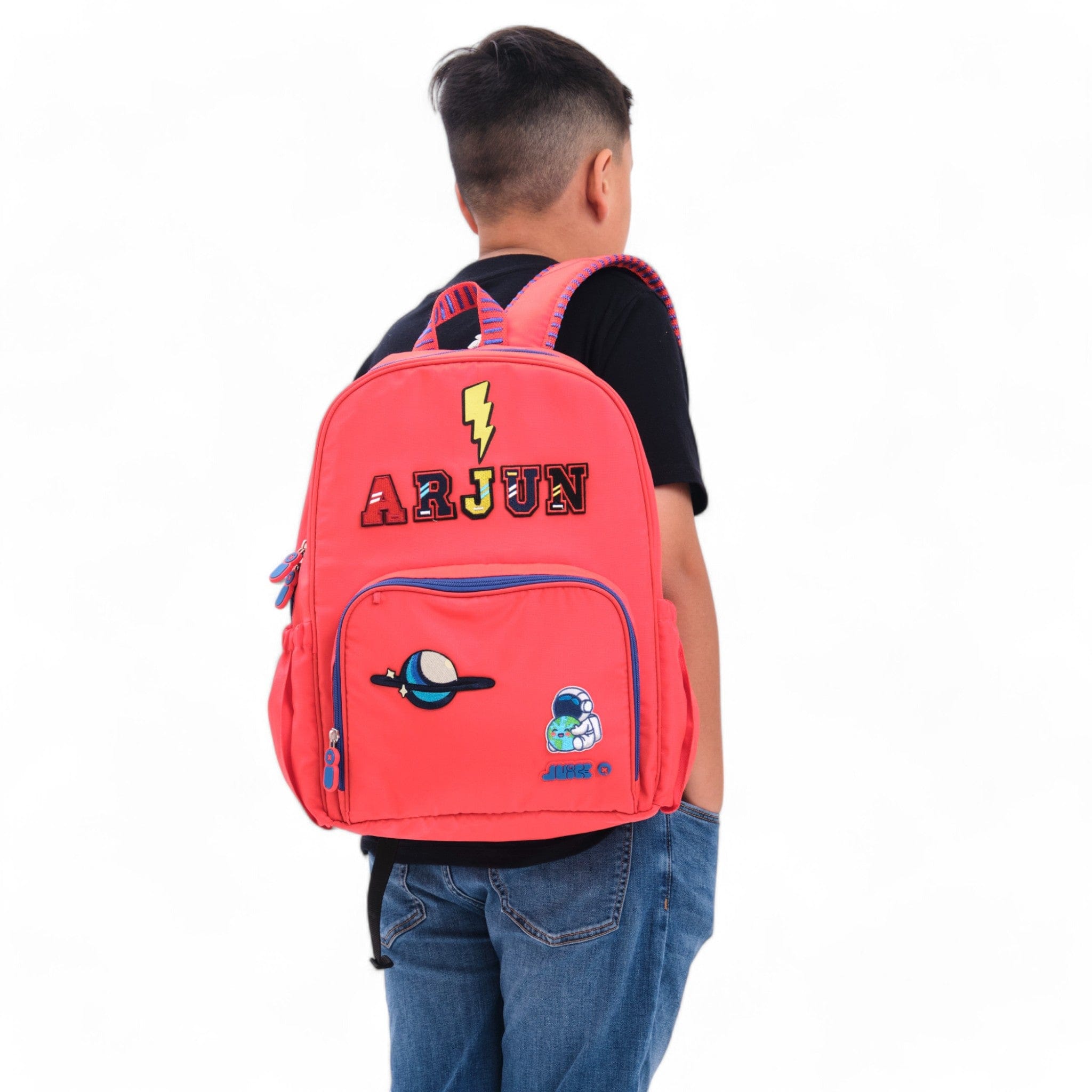 Moji Large Backpack for Travel & Work - Fire Red Waterproof Laptop Backpack with USB Charging Port, Durable School Backpack for Men & Women - Perfect for Commuting, Hiking & Daily Use