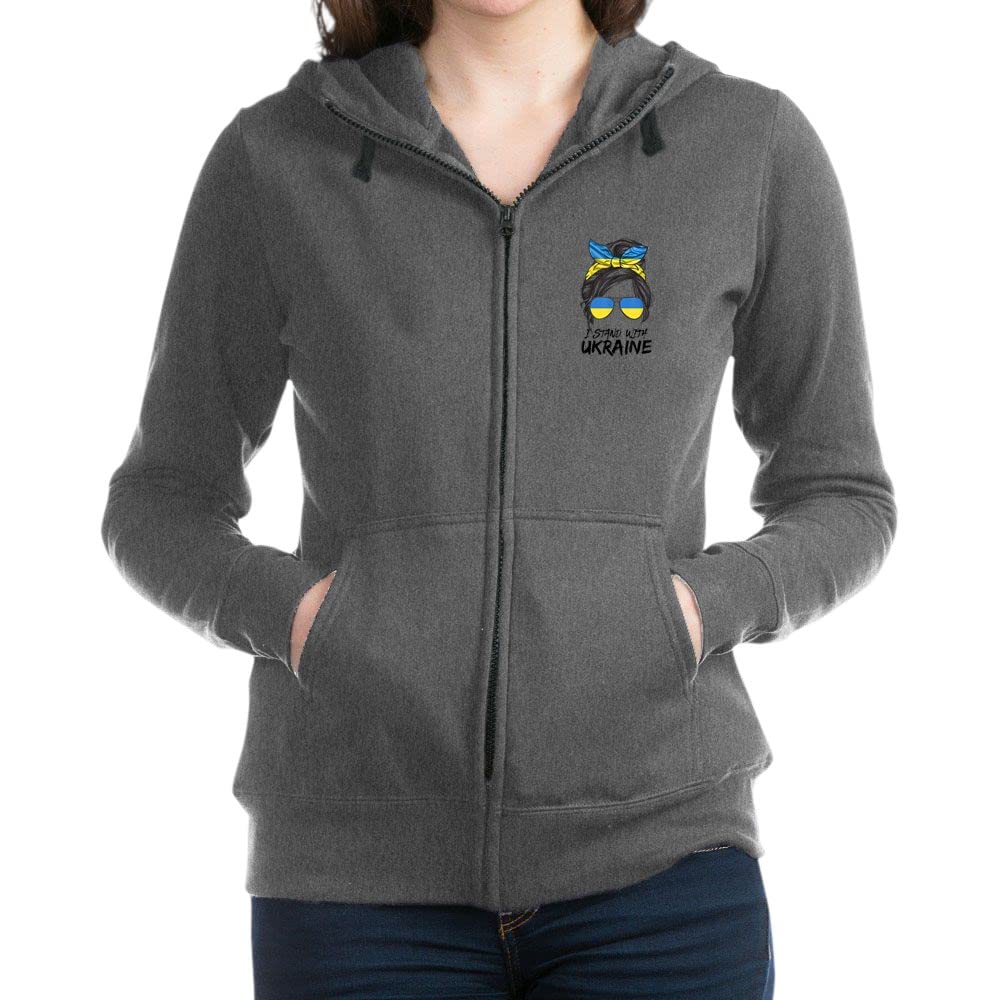 Ukraine Girl Ukrainian Flag Zip Hoodie - Stylish & Comfortable Pullover for Casual Wear & Support