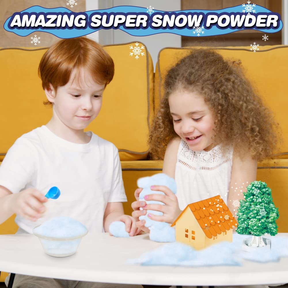 STEM Science Kit for Kids Ages 8-12 - 4 Exciting Experiments: Volcano Eruption, Crystal Tree Growing, Fake Snow Making & Water-Oil Pigment Reaction - Educational DIY Learning Toys | Perfect for Birthday Gifts, Classroom Activities & Homeschool Science Projects