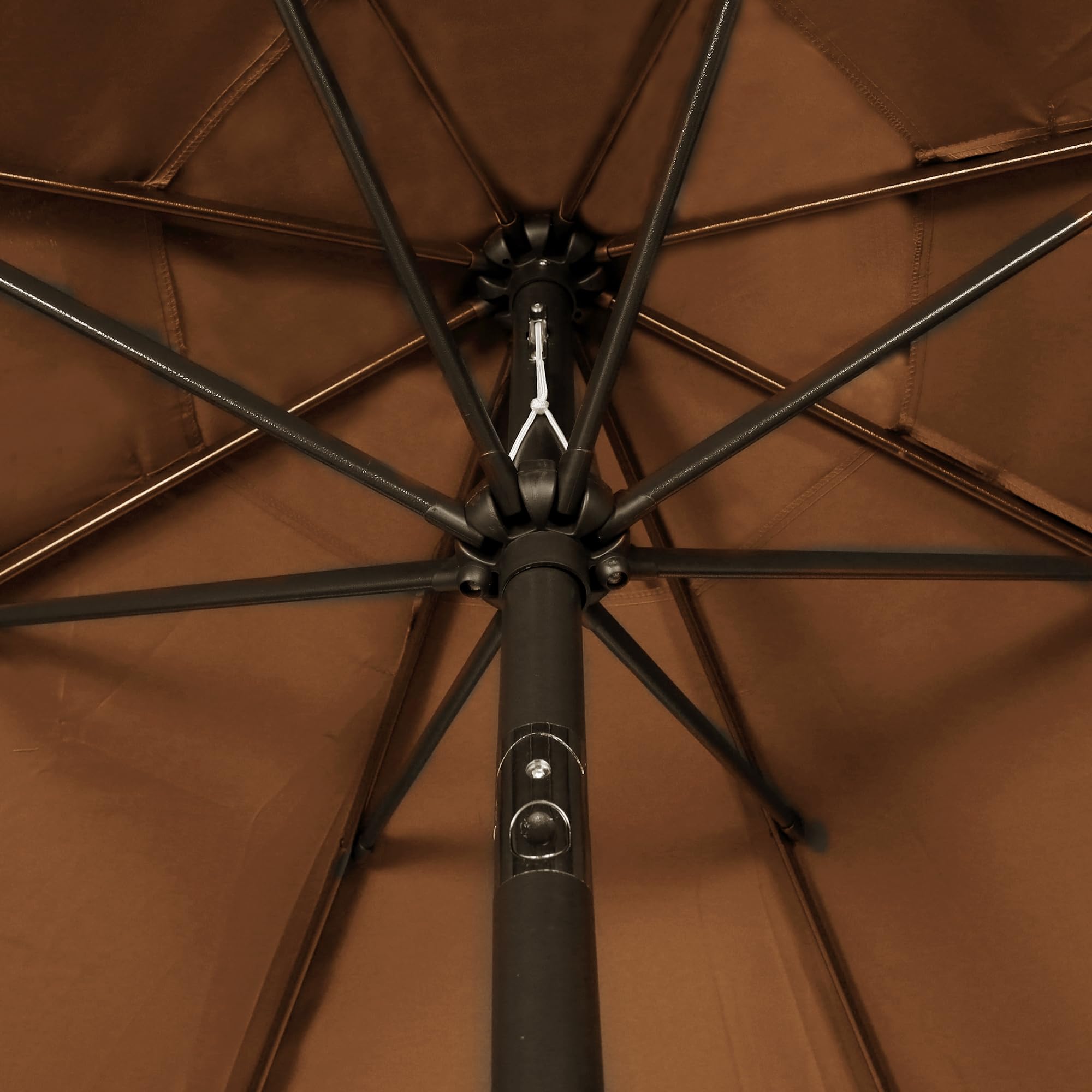 Blissun 9-Foot Outdoor Patio Umbrella - Heavy Duty Market Umbrella with 8 Sturdy Steel Ribs, Push Button Tilt & Easy Crank Lift - Perfect for Backyard, Poolside, Restaurant and Outdoor Dining Areas
