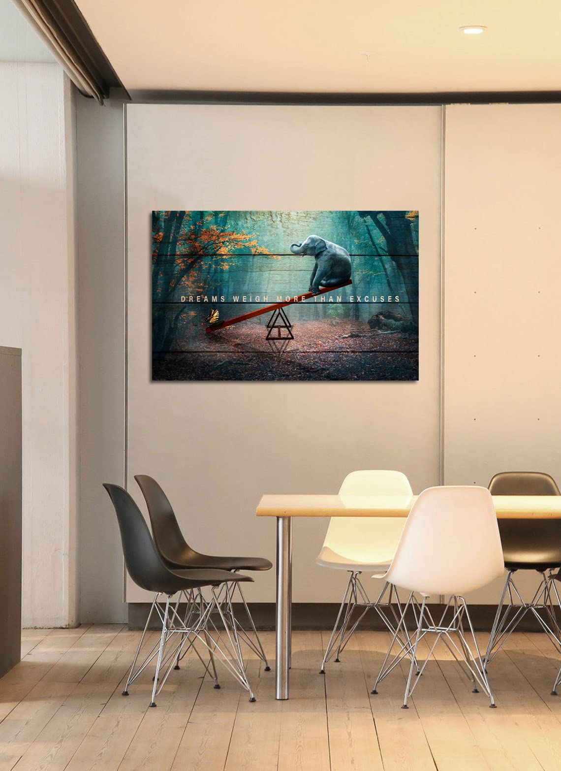Dreams Weigh More Than Excuses Motivational Wall Art - Inspirational Canvas Print & Poster for Home Gym, Office Decor - Uplifting Quote Painting for Workout Spaces & Professional Environments
