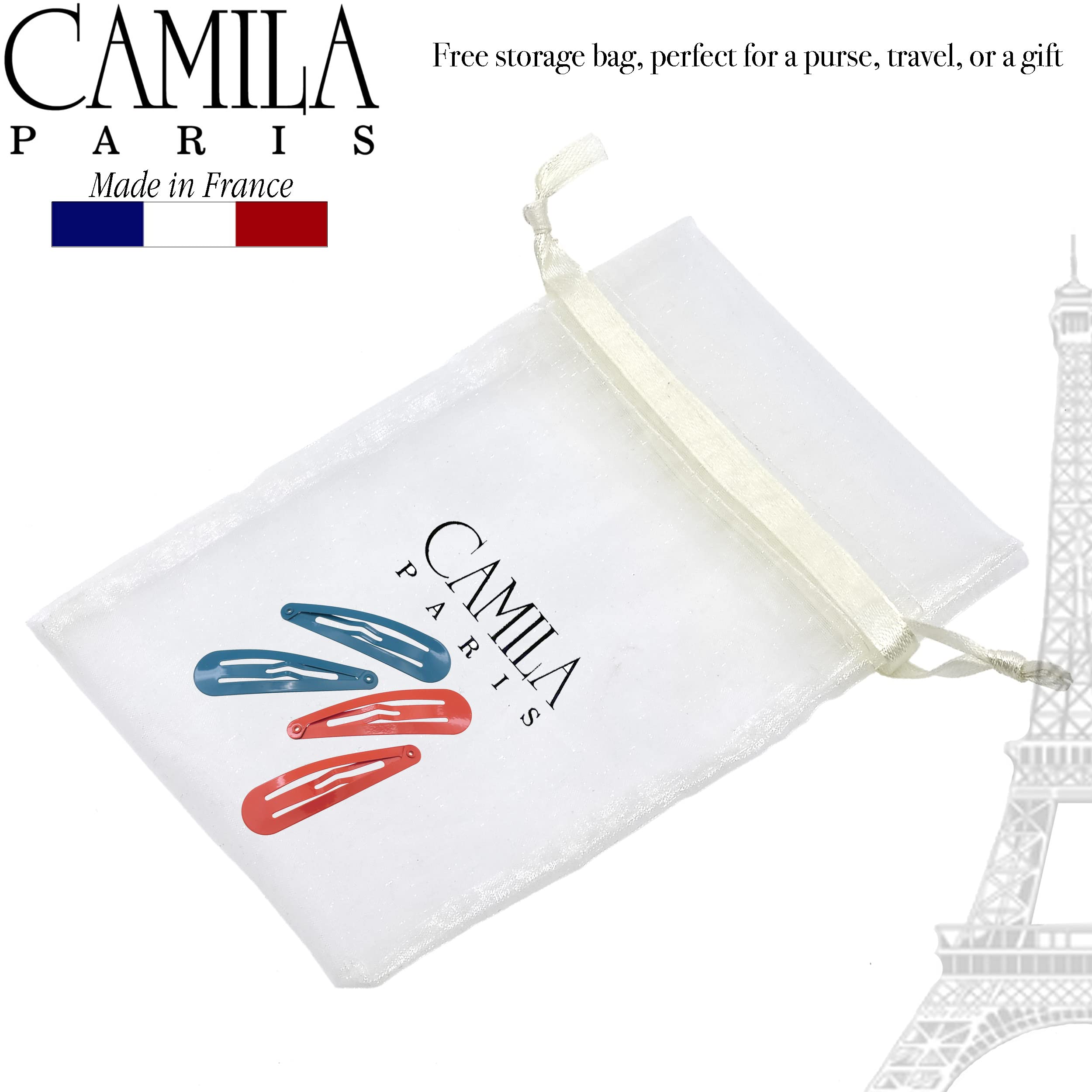 Camila Paris CP1330B French Hair Barrettes Clips for Women - Strong Hold Snap Hair Slides, No Slip Grip Metal Hair Accessories | Perfect for Styling, Updos, and Everyday Wear | Made in France
