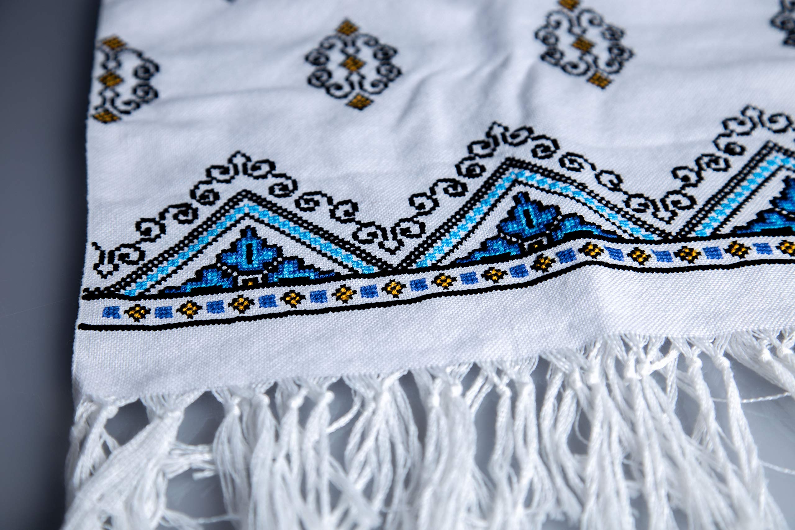 200 x 33 cm Ukrainian Wedding Rushnyk - Hand Cross-Stitched Embroidered Towel in Violet - Traditional Slavic Wedding Decor & Gift - Perfect for Ceremonies, Home Decor, and Cultural Events