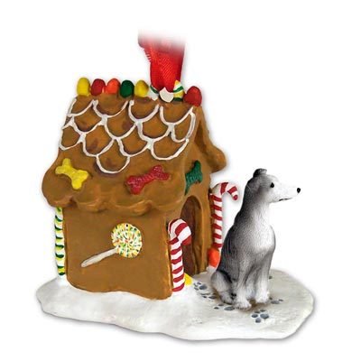Conversation Concepts Greyhound Blue Gingerbread House Ornament - Handmade Holiday Decor for Christmas Tree, Gift Exchange & Festive Home Decoration