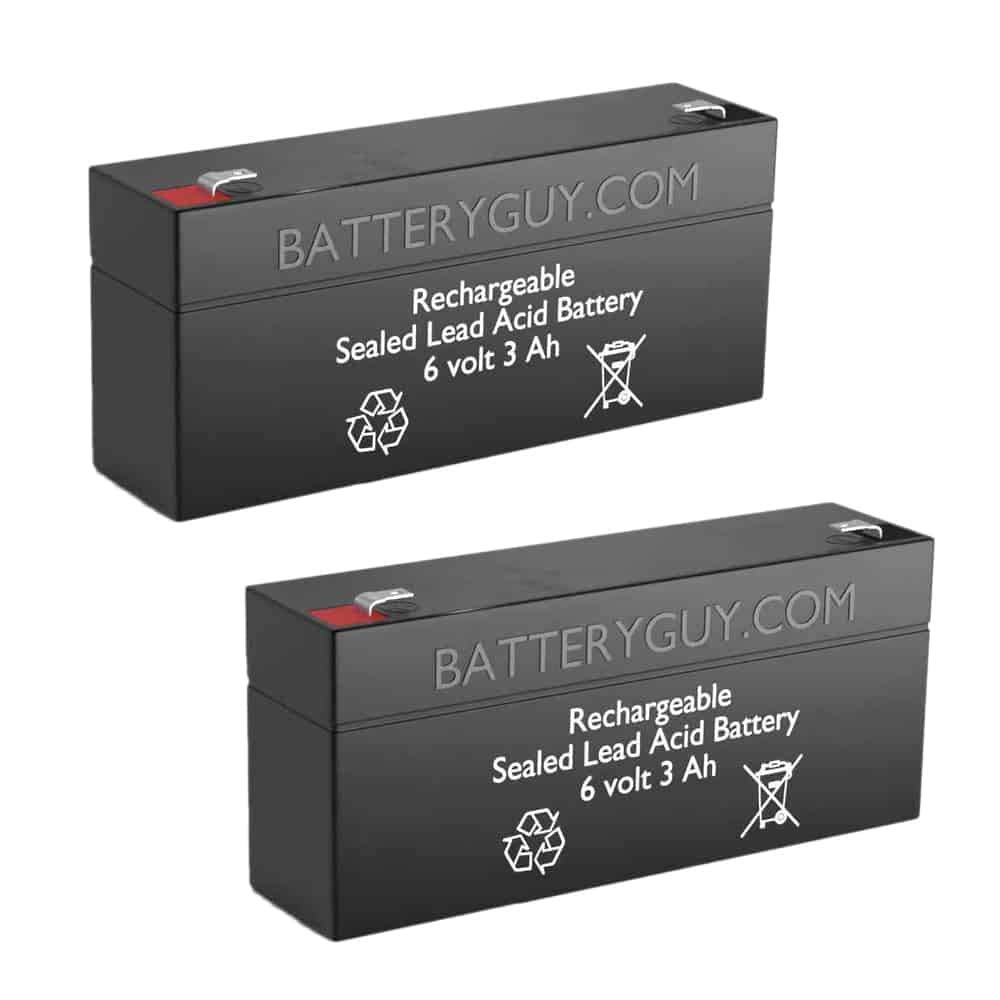 FP632 Replacement 6V 3Ah SLA Rechargeable Battery - 2 Pack for Emergency Lights, Security Systems & Power Backup