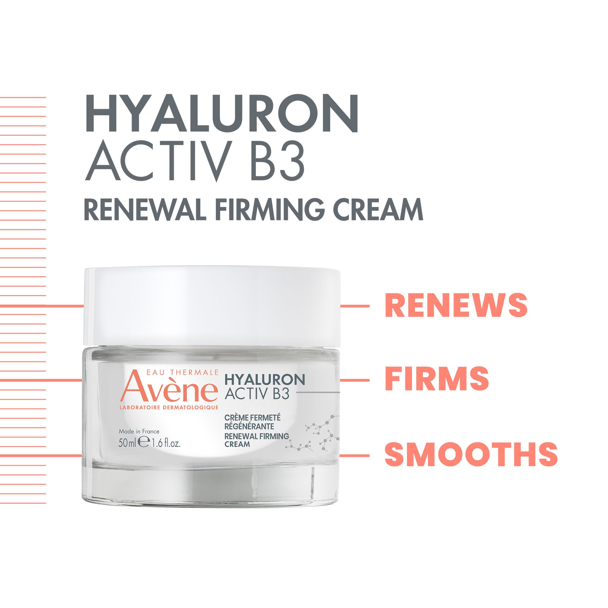 Hyaluronic Acid B3 Renewal Firming Face Cream - Anti-Aging Moisturizer for Wrinkles & Fine Lines - Day & Night Skincare Routine
