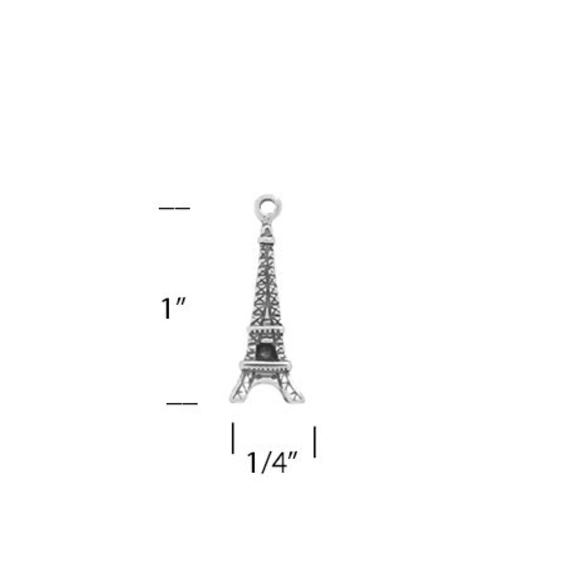 Eiffel Tower Charm Sterling Silver Pendant - Paris Inspired Jewelry for Necklace Making, DIY Crafts & Gifts | Perfect for Travel Lovers & Francophiles