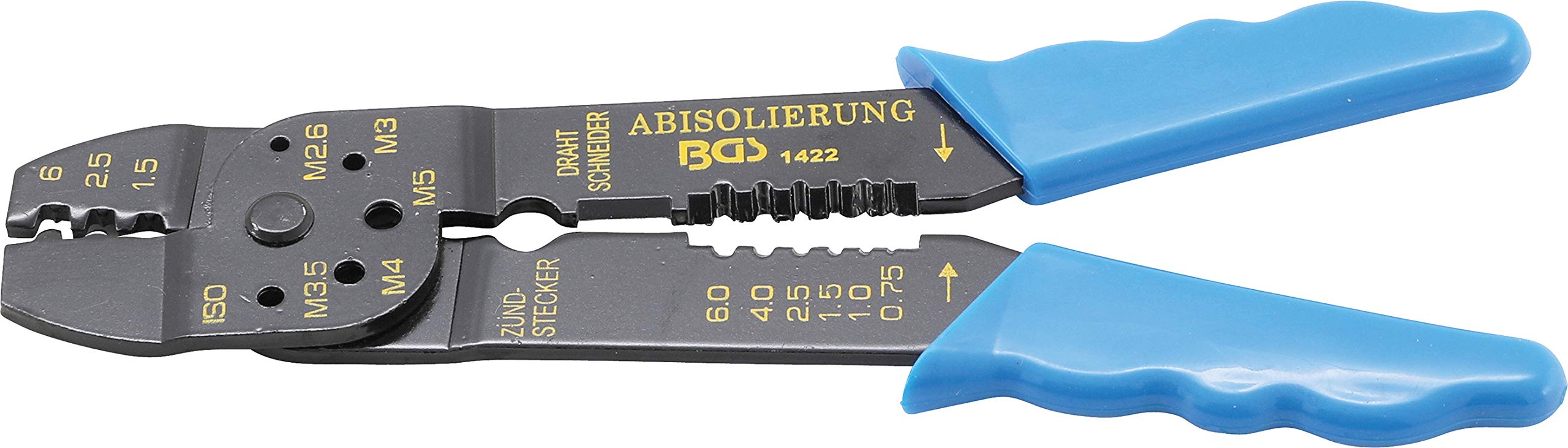 BGS 1422 Professional 200mm Wire Crimping Tool - Heavy Duty Electrical Crimper for Automotive, DIY & Home Electrical Projects