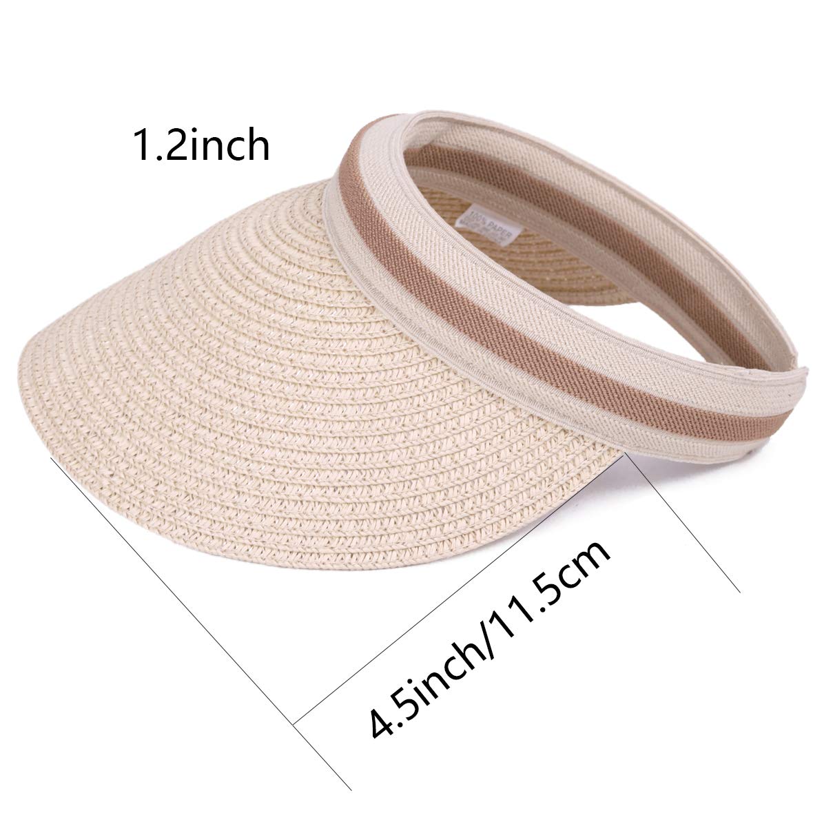 Stylish Unisex Straw Sports Visor Hat for Women & Men - Perfect for Tennis, Golf, and Outdoor Sun Protection