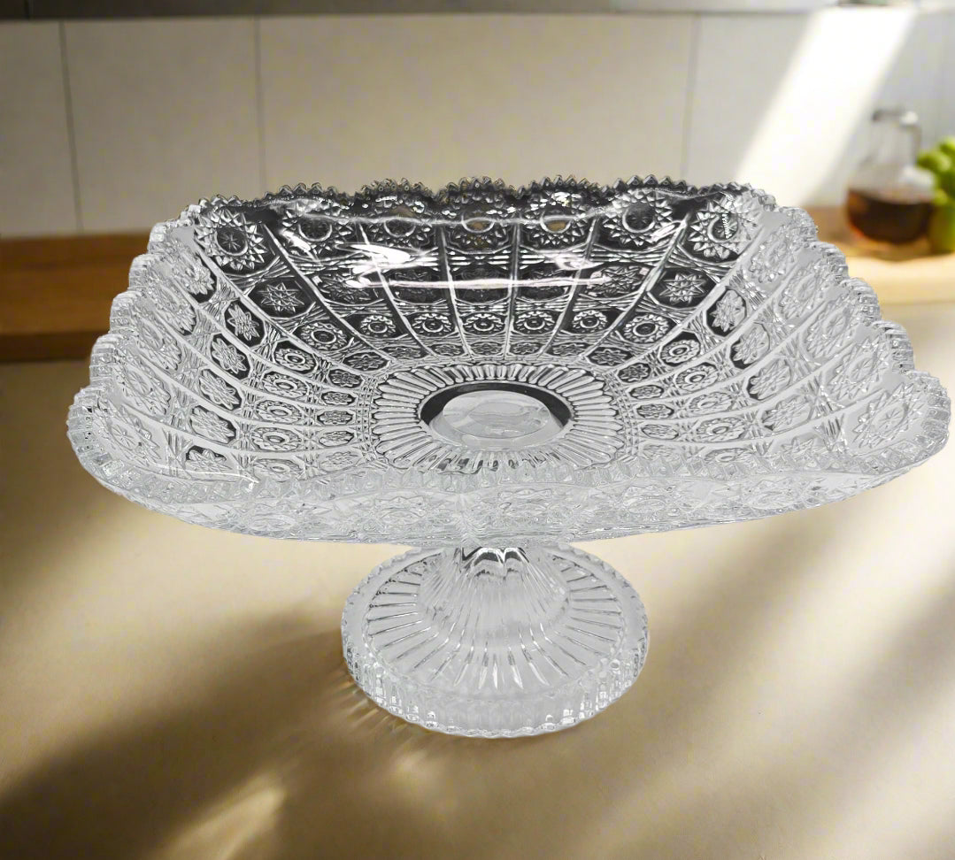 11.5x6.5 Inch Clear Glass Footed Bowl - Elegant Serving Bowl for Salads, Desserts, Fruits & Party Decor - Perfect for Dining, Entertaining & Home Decor