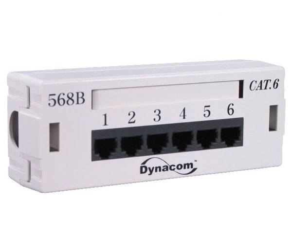 CAT6 Network 6 Port Patch Panel, 1U Rack Mount Rear Termination - Ideal for Server Racks, Data Centers & Office Network Installations