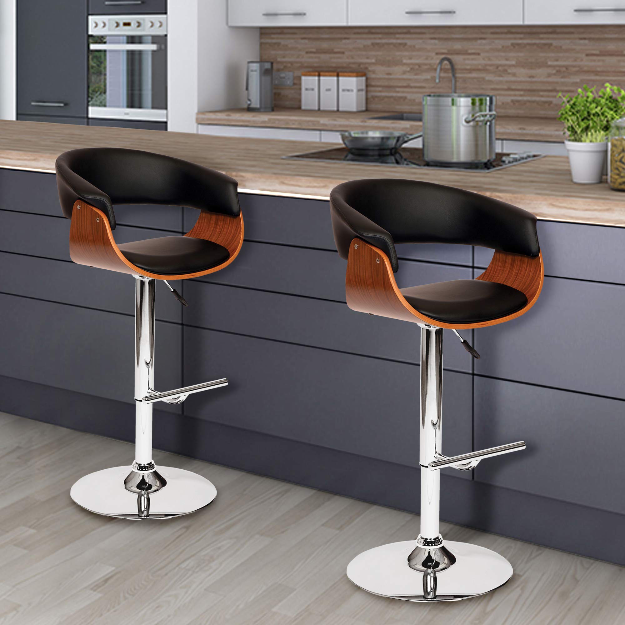 Thalia Barstool - Modern Black Bar Stool with Adjustable Height for Kitchen Island, Breakfast Bar & Home Decor | Durable & Comfortable Seating