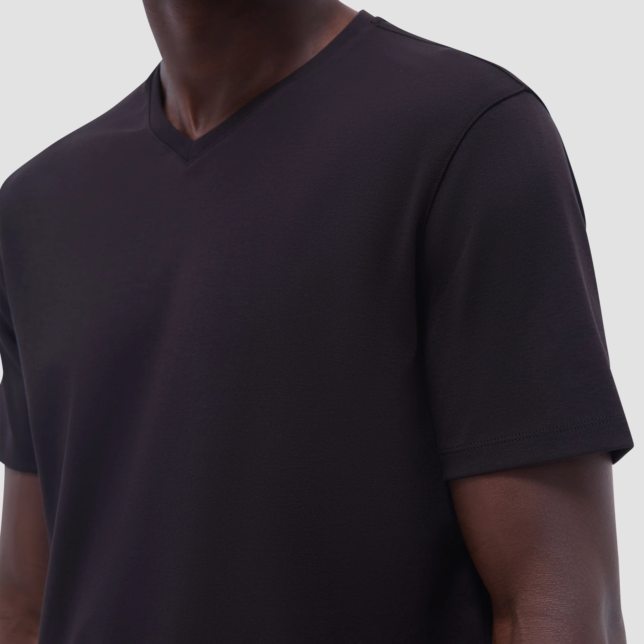 Bugatchi Holden Premium Pima Cotton V-Neck T-Shirt for Men - Soft & Breathable Black Tee - Perfect for Casual Wear, Layering & Everyday Comfort