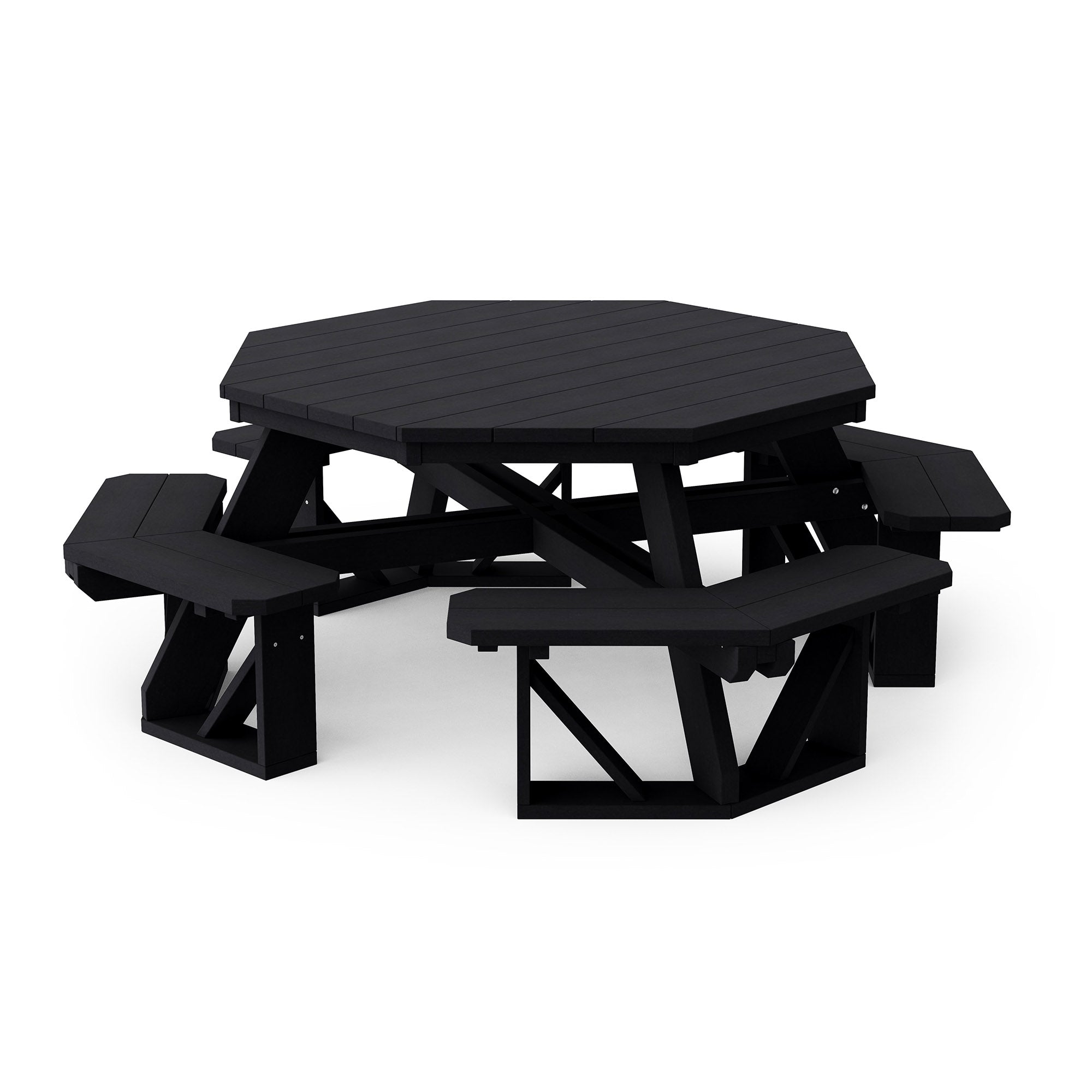 Heritage Octagon Picnic Table - 8-Person Outdoor Dining Set for Backyard, Patio, Garden, Park & Camping - Durable All-Weather Wooden Picnic Bench