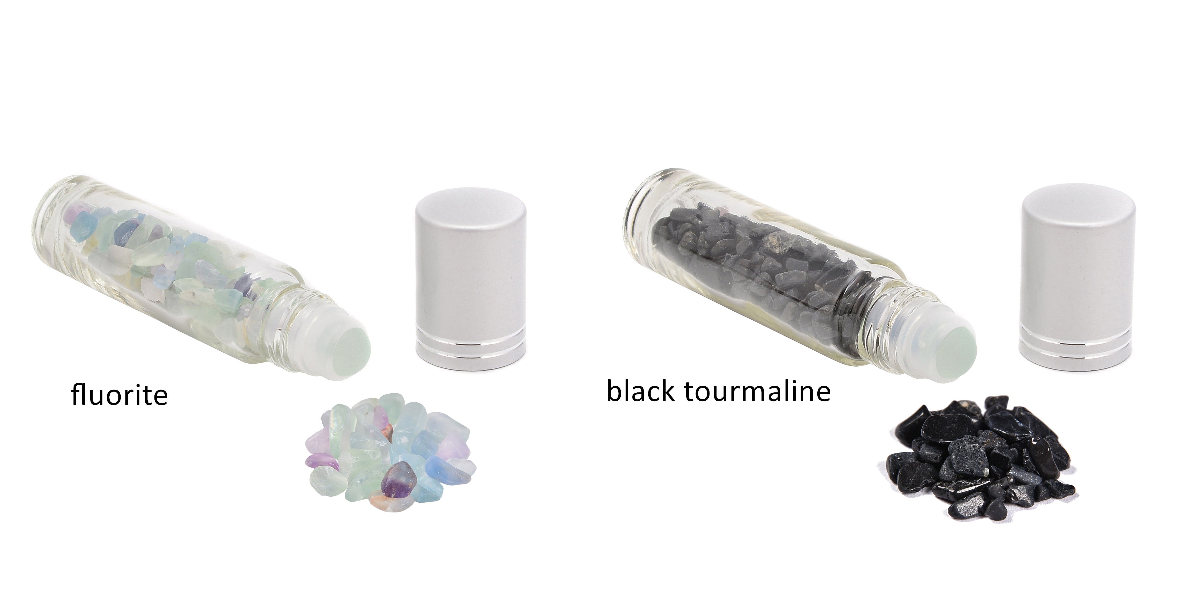 10ml Gemstone Chips Essential Oil Roller Bottle - Aromatherapy Diffuser for Stress Relief & Relaxation at Home, Office, or Travel