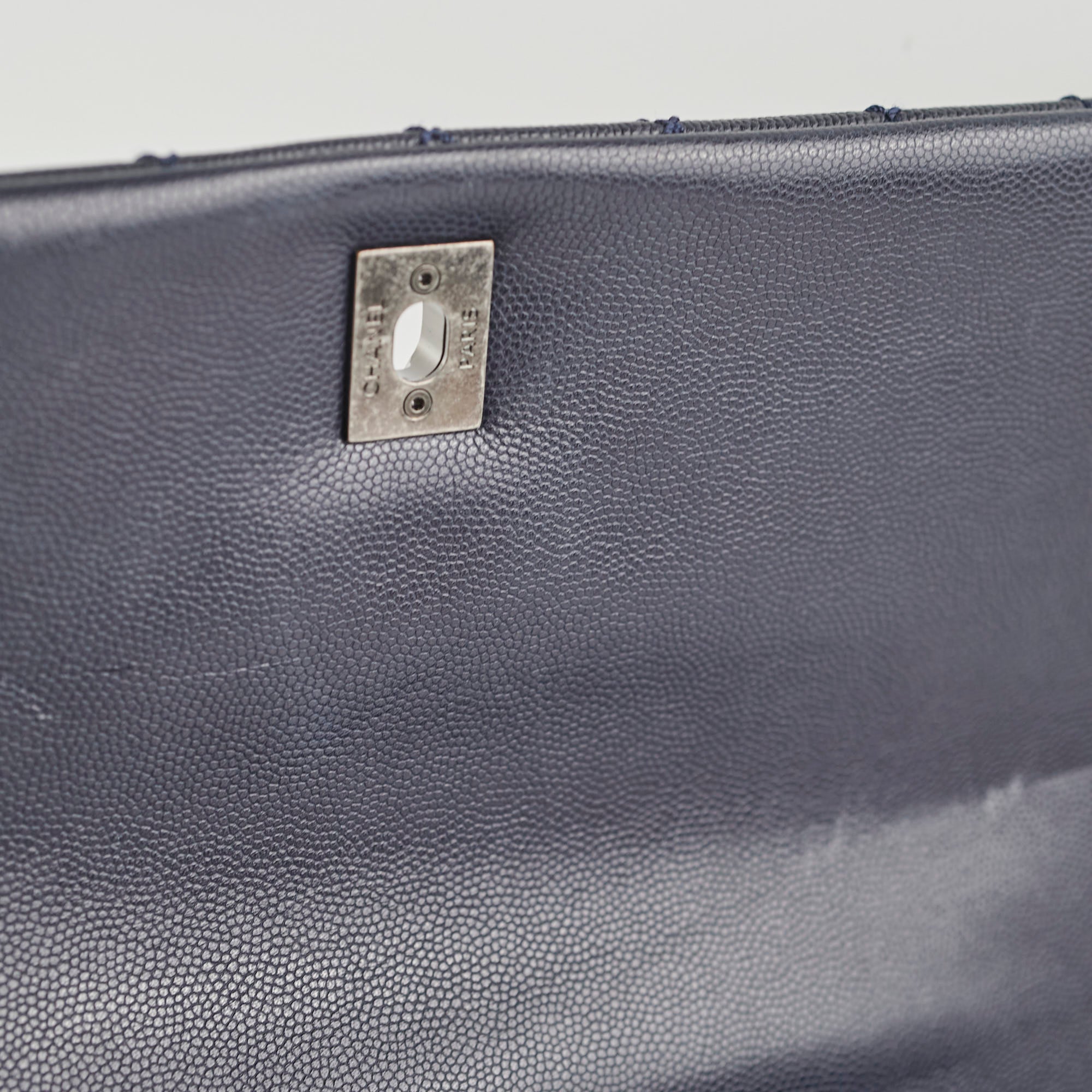 Chanel Caviar Leather Large Coco Handle Bag in Navy Blue - 21 Series | Luxury Designer Handbag for Women, Perfect for Work, Evening Events & Special Occasions