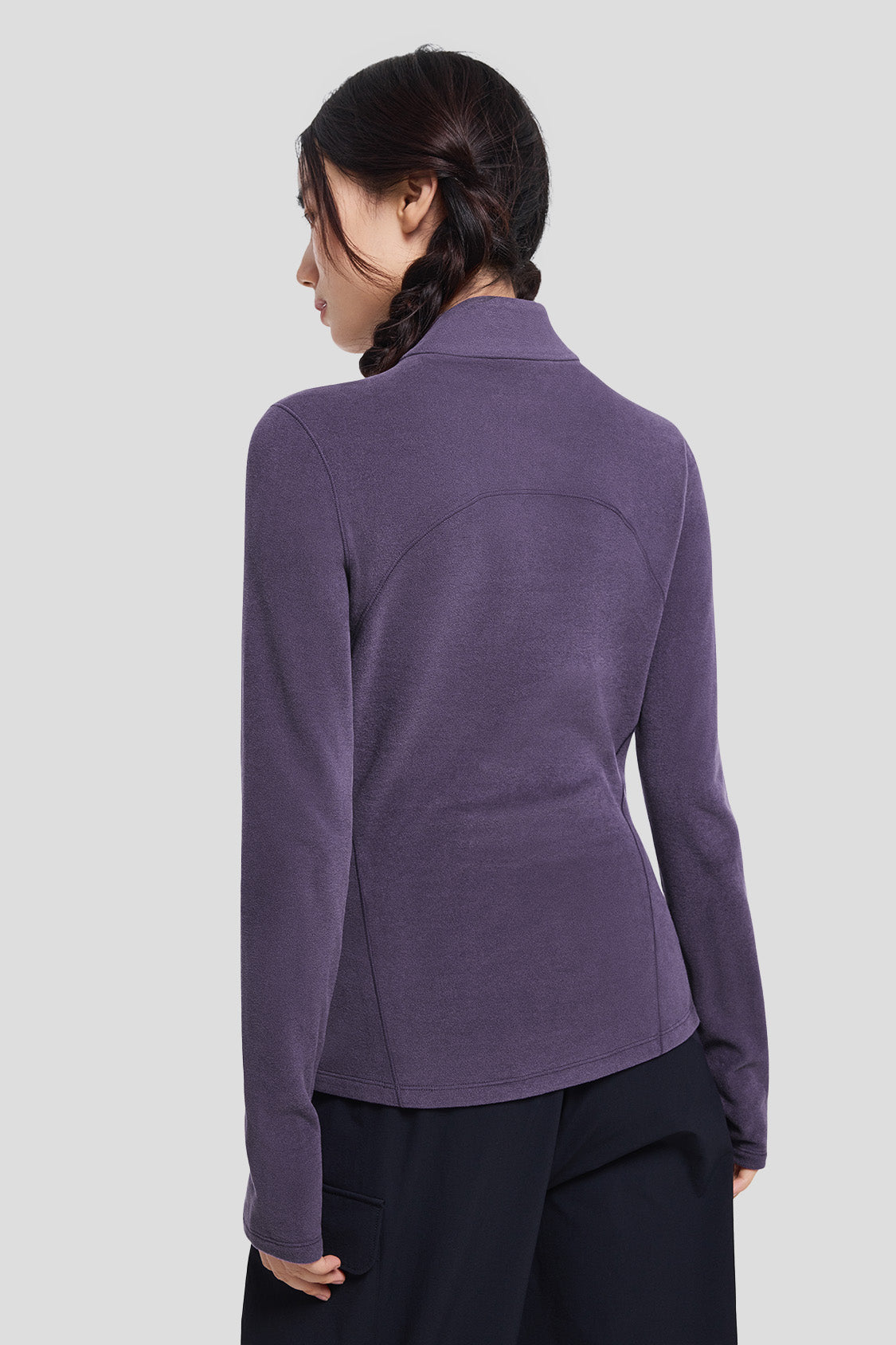 Women's Slim Fit Fleece Zip-Up Jacket - Mid Warmth Half Zip Top for Outdoor Hiking & Casual Wear