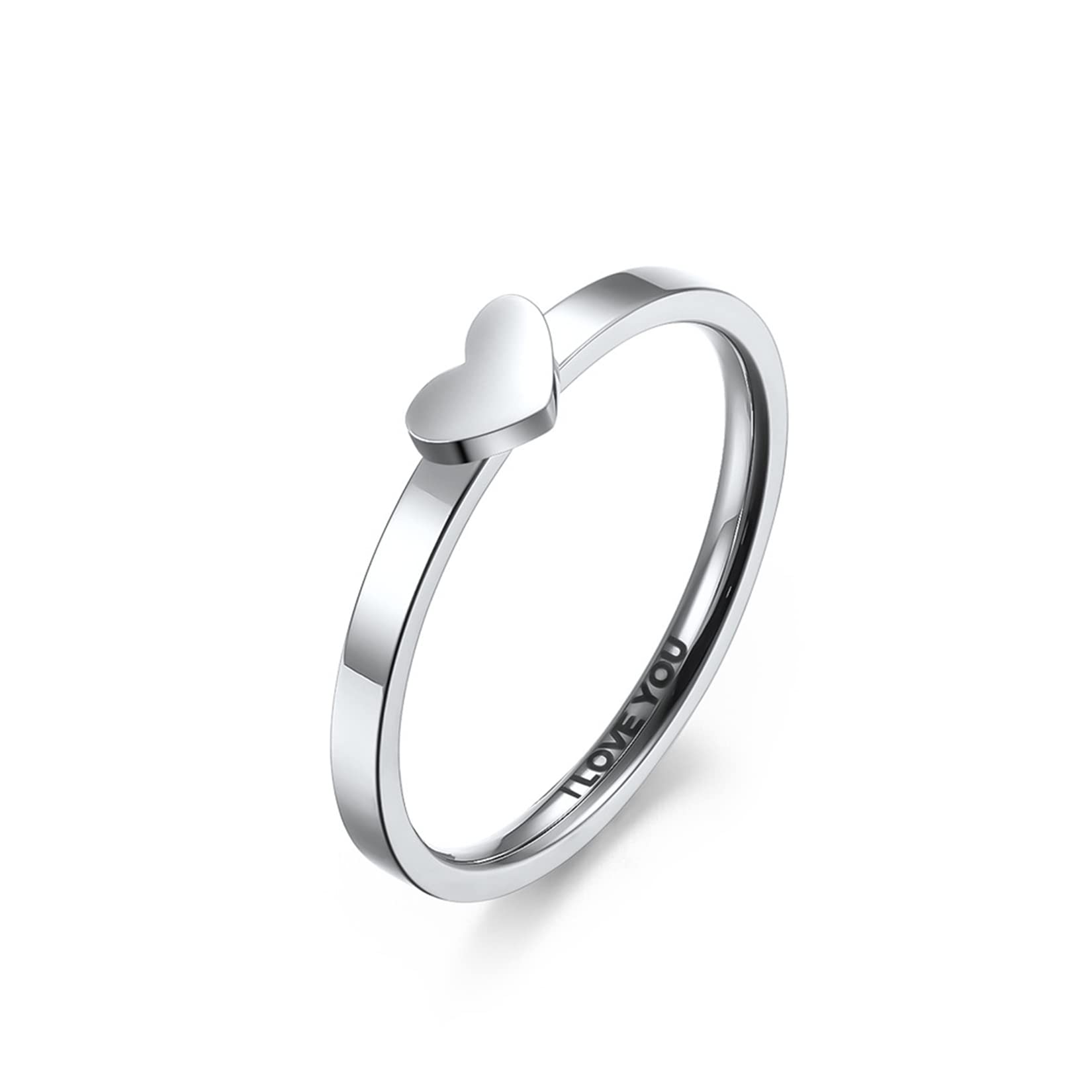 **Matching Couple Rings Set - Heart Promise Rings for Her & Him, I LOVE YOU Wedding Bands, Engagement Rings for Women & Men - Perfect for Anniversaries, Proposals & Romantic Gifts**