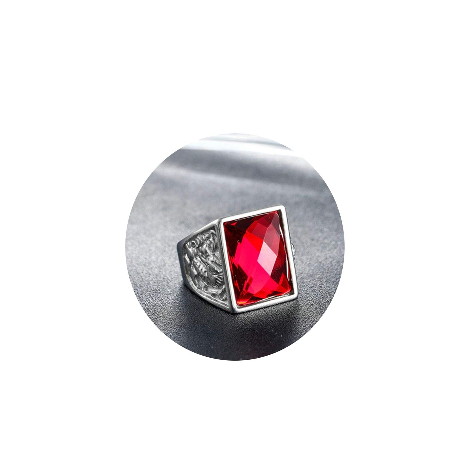 Daesar Men's Dragon Ring - Stainless Steel, Cubic Zirconia, 19mm Wide - Perfect for Gifts & Special Occasions