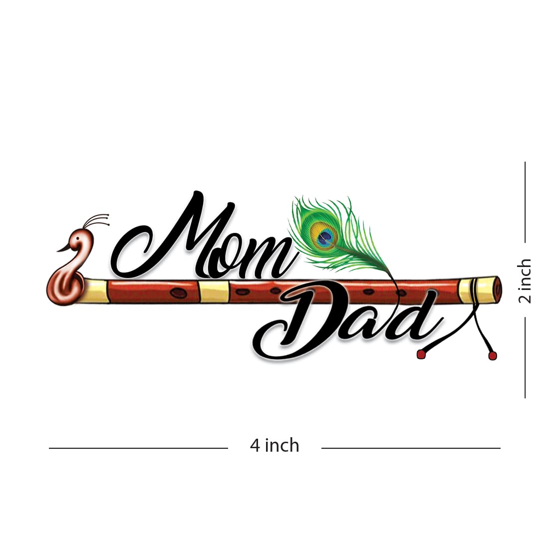 Waterproof Temporary Tattoo for Kids - Mom Dad with Flute Feather Design | Long Lasting Fake Body Art for Boys & Girls | Perfect for Parties, Halloween & Costume Events