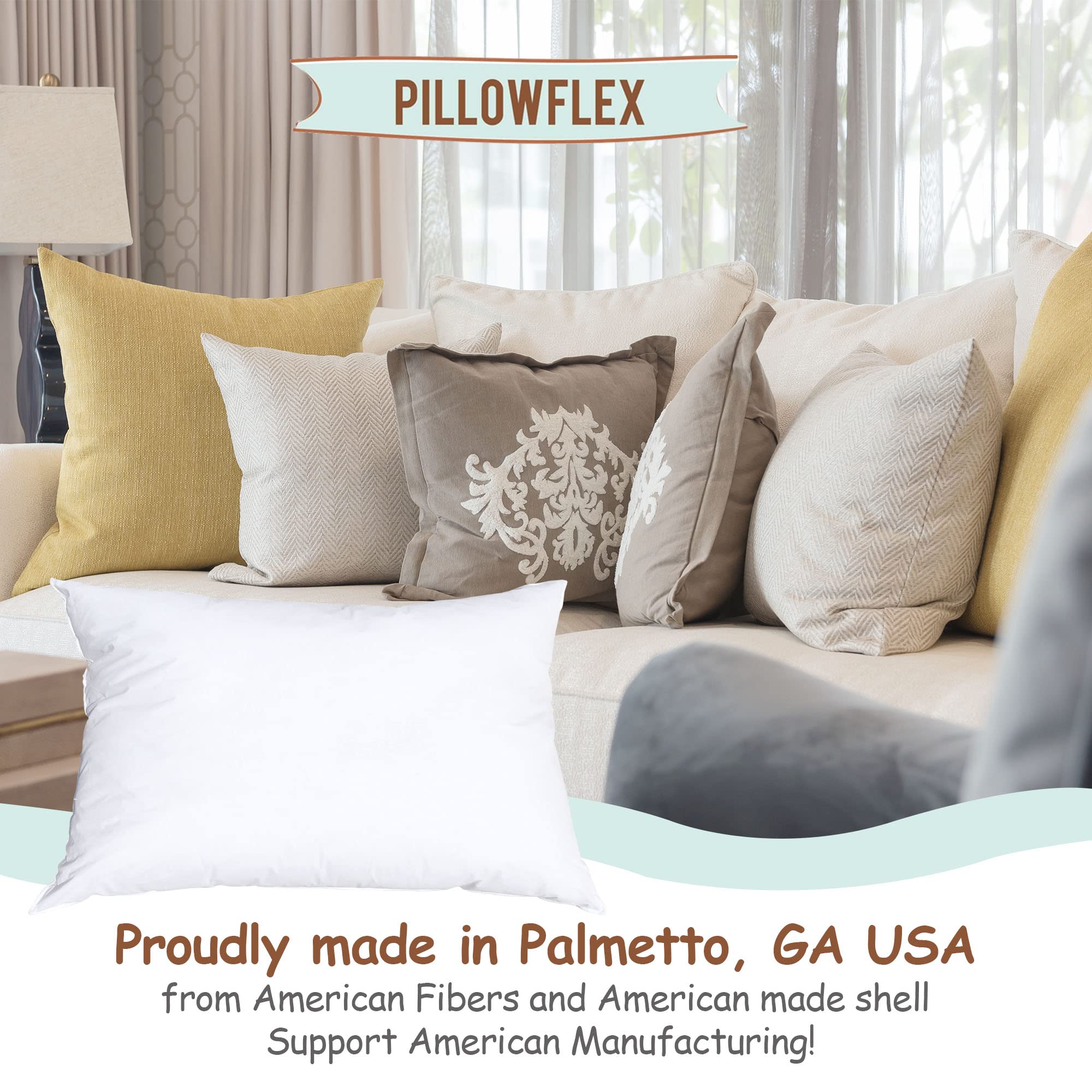 Pillowflex Synthetic Down Pillow Insert - 12x48 Inch Hypoallergenic Down Alternative Pillow, Ultra Soft Large Rectangle Body Pillow for Sleeping, Lumbar Support, Back Pain Relief - Perfect for Bed, Sofa & Home Decor