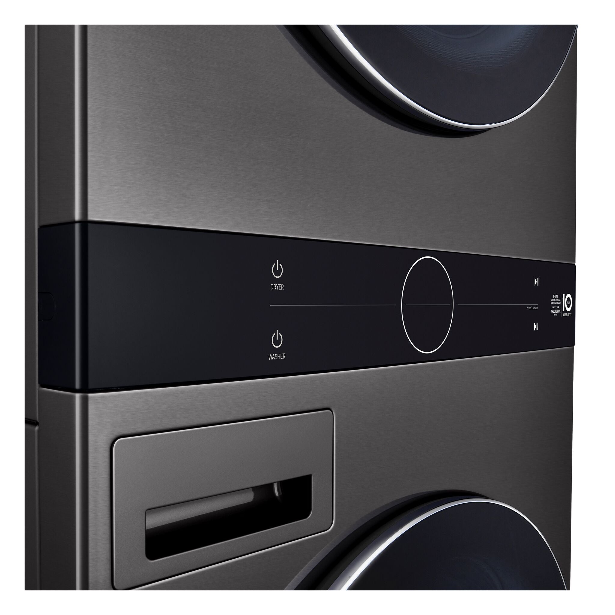 LG WKHC252HBA Black Steel WashTower™ - 5.8 Cu.ft Front Load Washer & 7.8 Cu.ft Ventless Heat Pump Dryer Combo | Space-Saving Laundry Solution for Apartments & Small Homes