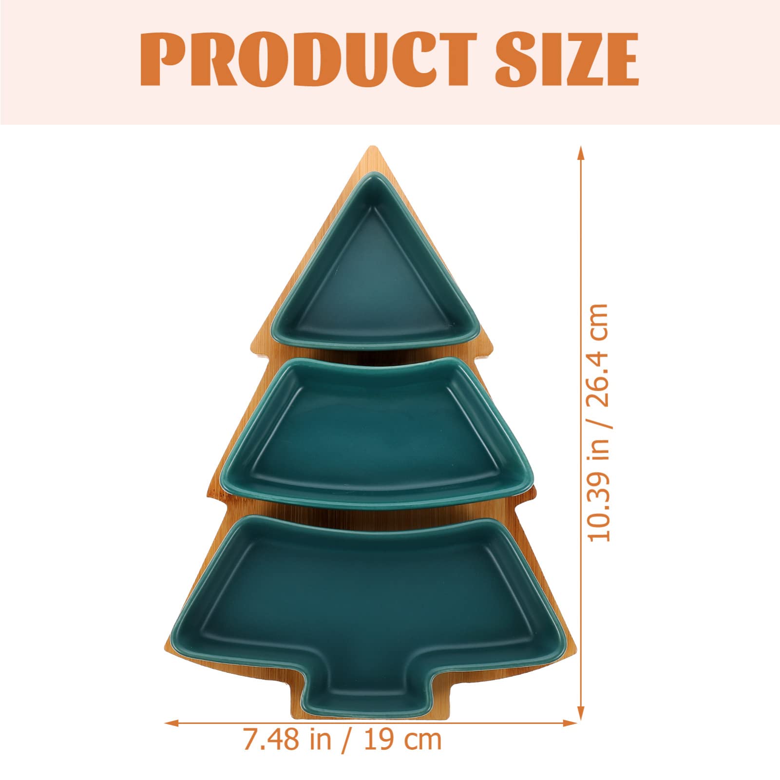 Angoily Christmas Tree Shaped Ceramic Serving Tray with Base - 10.4 Inch Green Holiday Appetizer Platter for Snacks, Fruit & Candy | Perfect for Xmas Parties, Entertaining & Festive Dessert Displays