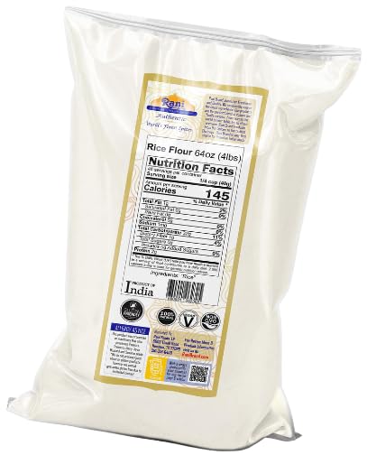 Rani Premium White Rice Flour 64oz (4lbs) 1.81kg - All Natural, Gluten-Free, Vegan, Non-GMO, Kosher Certified | Authentic Indian Origin | Perfect for Baking, Cooking & Gluten-Free Recipes