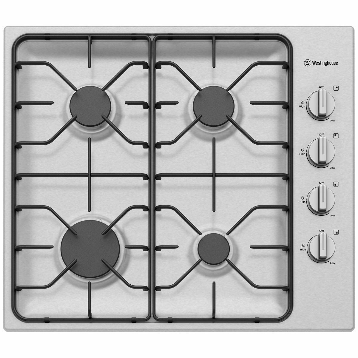 Westinghouse WHG640SC 60cm 4-Burner Natural Gas Cooktop - Perfect for Home Kitchen, Restaurant & Outdoor Cooking
