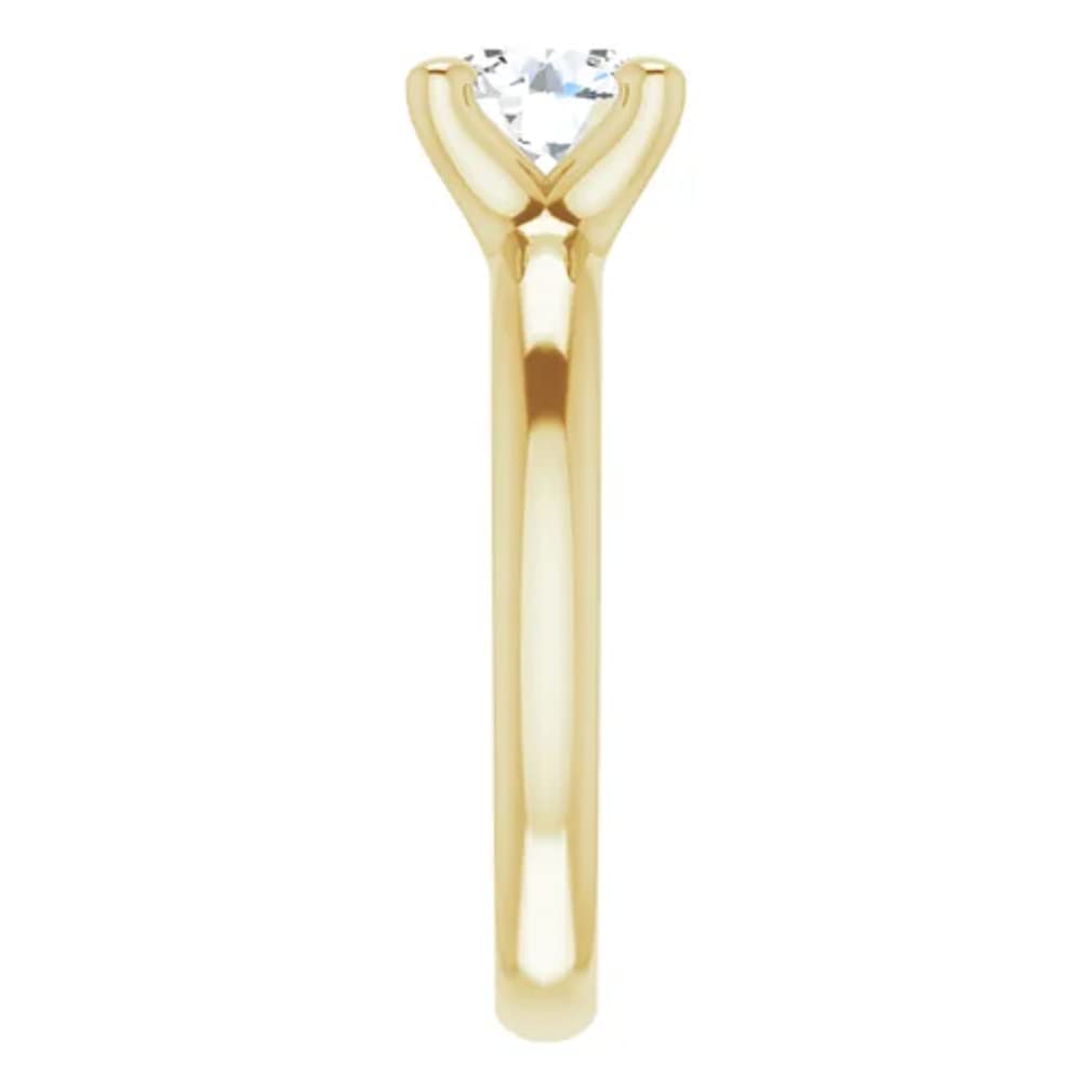 10K Solid Yellow Gold Handmade Moissanite Engagement Ring - 1.0 CT Round Cut Solitaire Wedding Band for Women, Bridal Proposal Ring (Perfect for Anniversaries, Valentine's Day & Special Occasions)