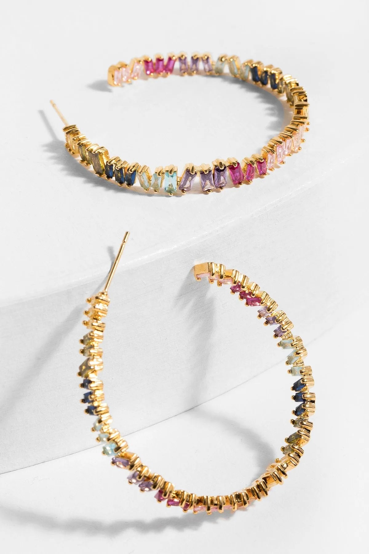 Stylish Multicolor Crystal Hoop Earrings for Women - Trendy Fashion Jewelry for Party, Wedding & Everyday Wear