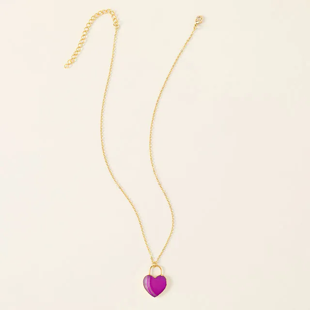 Natural Agate Heart Necklace for Women - Healing Stone Jewelry Gift for Her - Perfect for Valentine's Day, Anniversary & Spiritual Healing