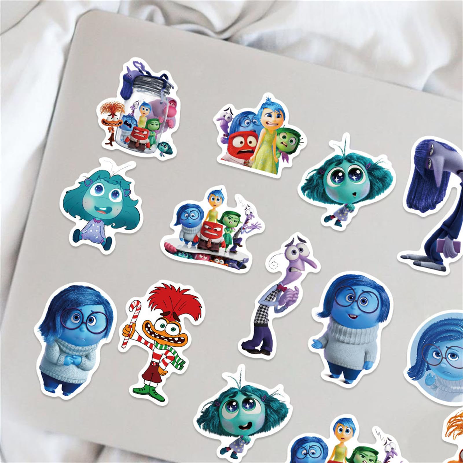 50Pcs Inside Out Stickers for Kids - Waterproof Vinyl Cartoon Stickers for Water Bottles, Laptops & Notebooks - Bulk Assorted Movie Stickers Pack for Girls, Boys & Teens - Perfect for School, Parties & DIY Crafts