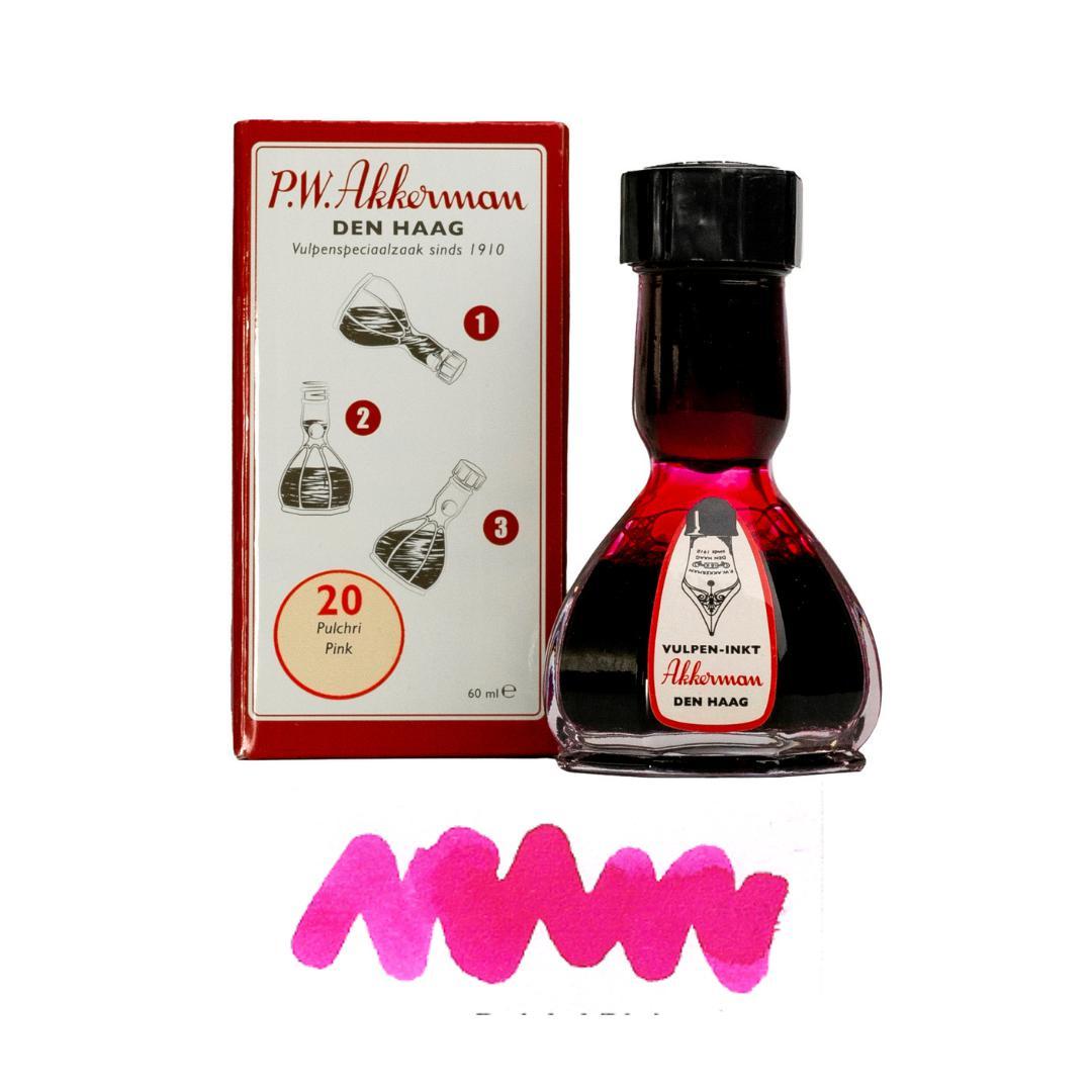 Akkerman Pulchri Pink Fountain Pen Ink - Premium Writing Ink for Calligraphy, Journaling & Artistic Projects - Perfect for Pens, Dip Pens & Artwork