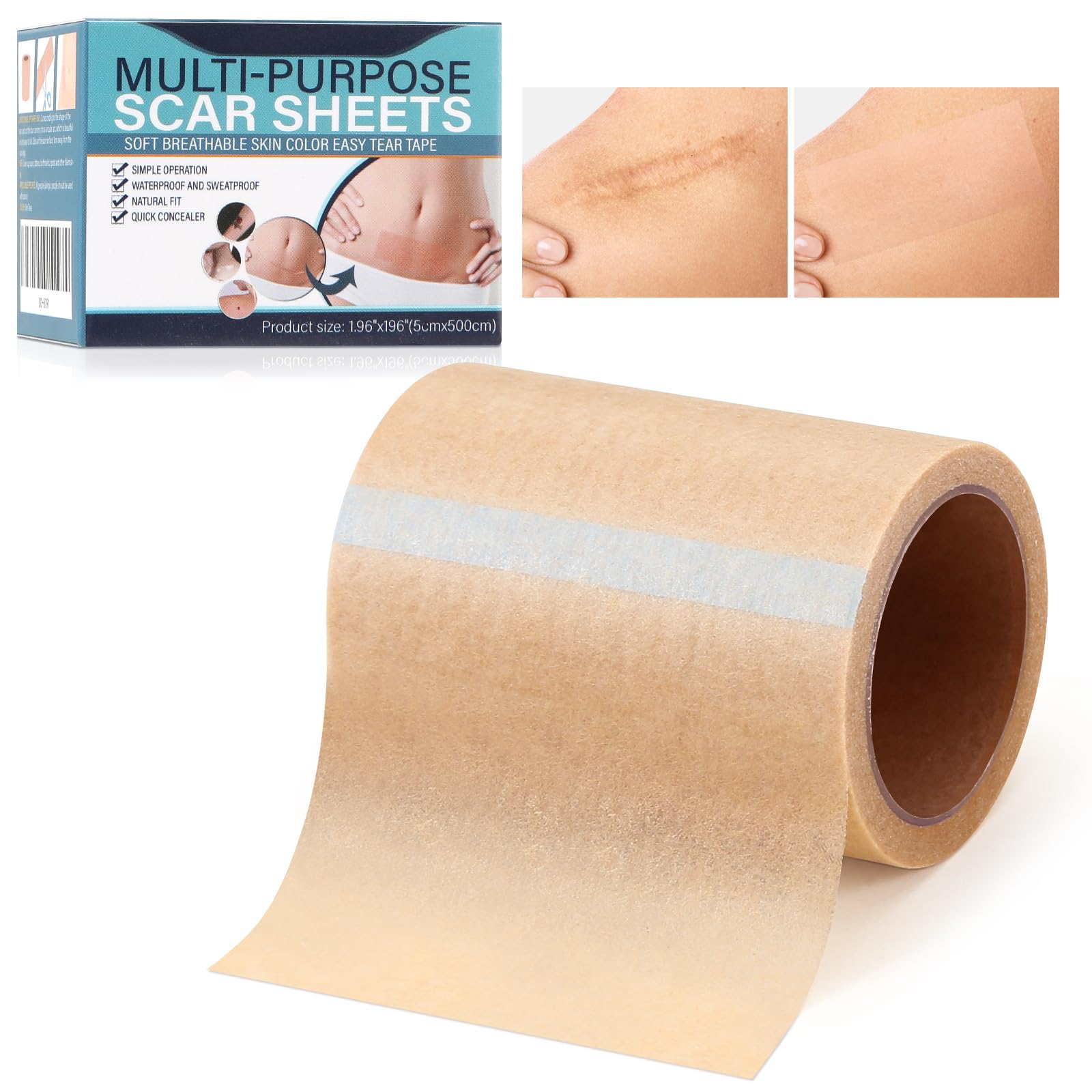 Waterproof Body Concealer Makeup Patch - Second Skin Cover Up Tape for Scars, Tattoos & Blemishes | Perfect for Weddings, Photos & Everyday Wear