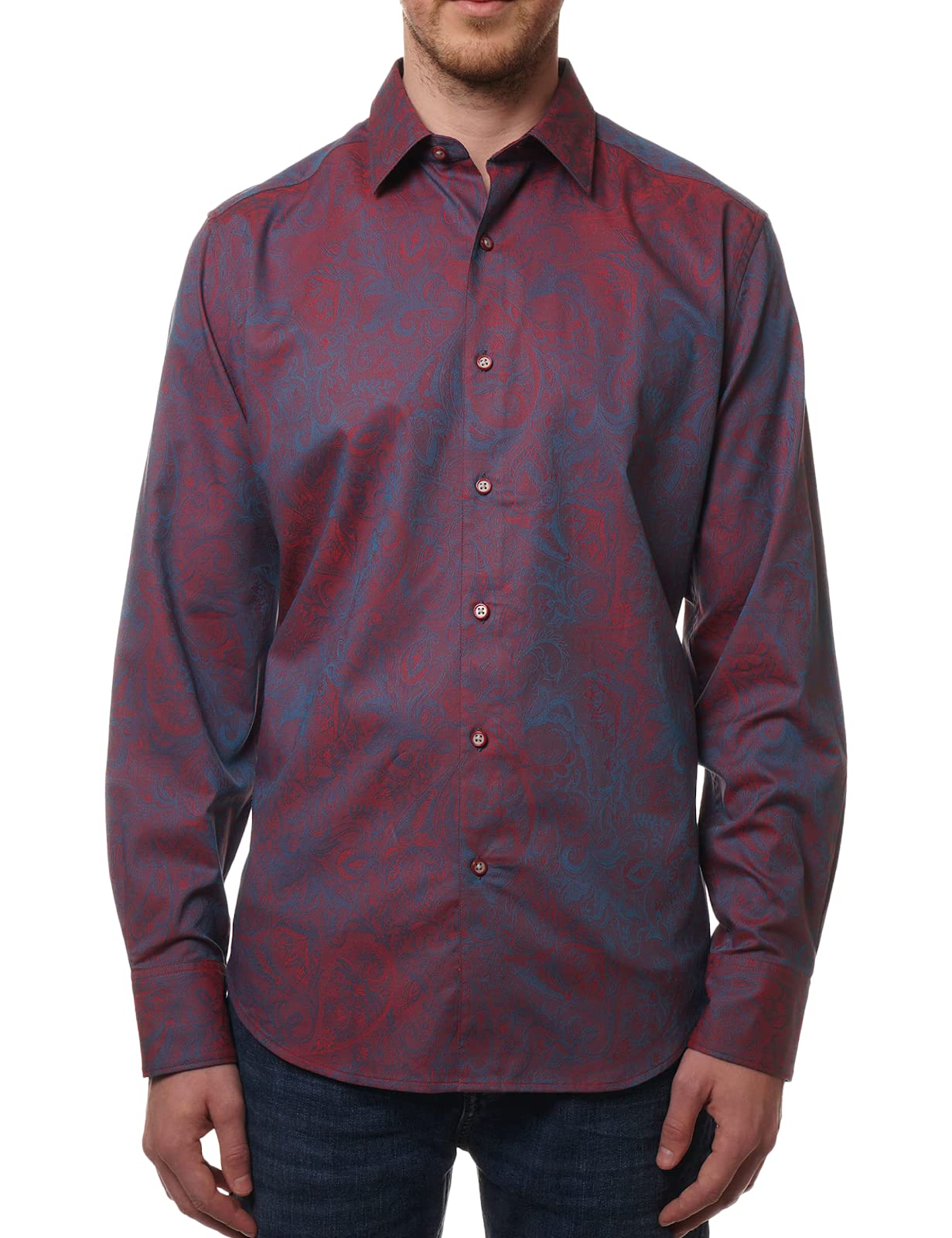 Robert Graham Andretti Men's Woven Button-Up Shirt | Premium Casual Dress Shirt for Business & Leisure | Perfect for Office, Date Night & Special Occasions
