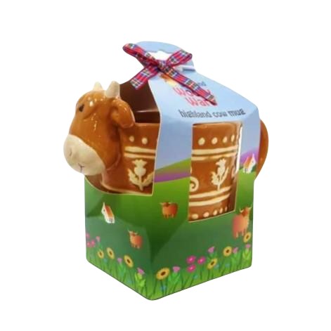 Handmade Ceramic Highland Cow Mug - Cute & Durable Coffee Cup for Tea, Hot Chocolate - Perfect Gift for Cow Lovers, Farmhouse Decor, Cozy Home & Office Use