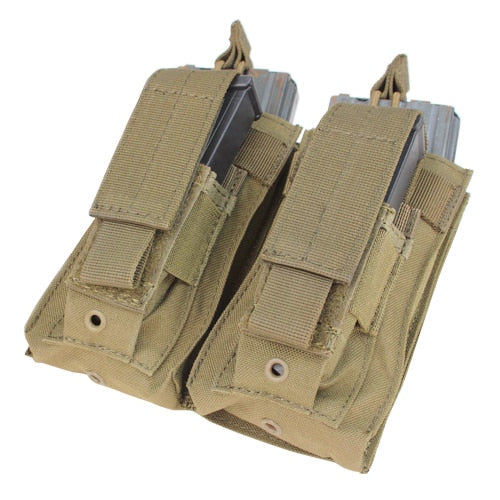Condor MA51 Double Pistol & Rifle Magazine Pouch - Tactical Molle Compatible Magazine Holder for AR15, AK47, Glock - Perfect for Range Shooting, Hunting & Military Training