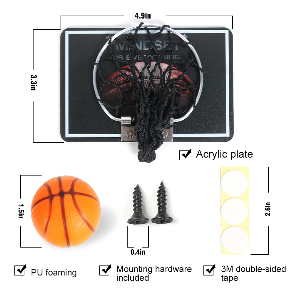 Mini Basketball Hoop Set for Office & Home - Smallest Foam Basketball with Adjustable Hoop Stand - Perfect Desk Toy for Adults, Stress Relief & Fun Games - Great for Office Decor, Gifts & Indoor Play
