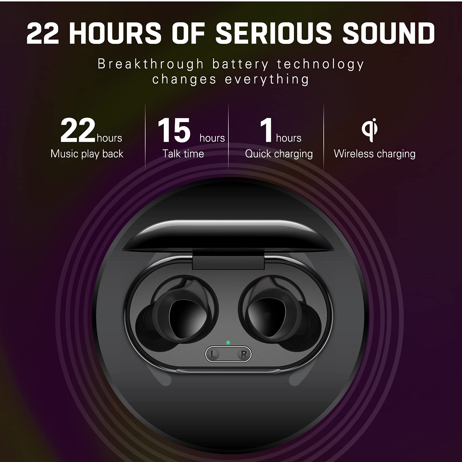 UrbanX Street Buds Plus True Wireless Earbuds for Samsung Galaxy A20 - Bluetooth 5.0 Headphones with Hands-Free Controls & 24H Playtime - Noise Cancelling Wireless Earbuds (Black) - Perfect for Gym, Commuting & Workouts - US Version with 1-Year Warranty