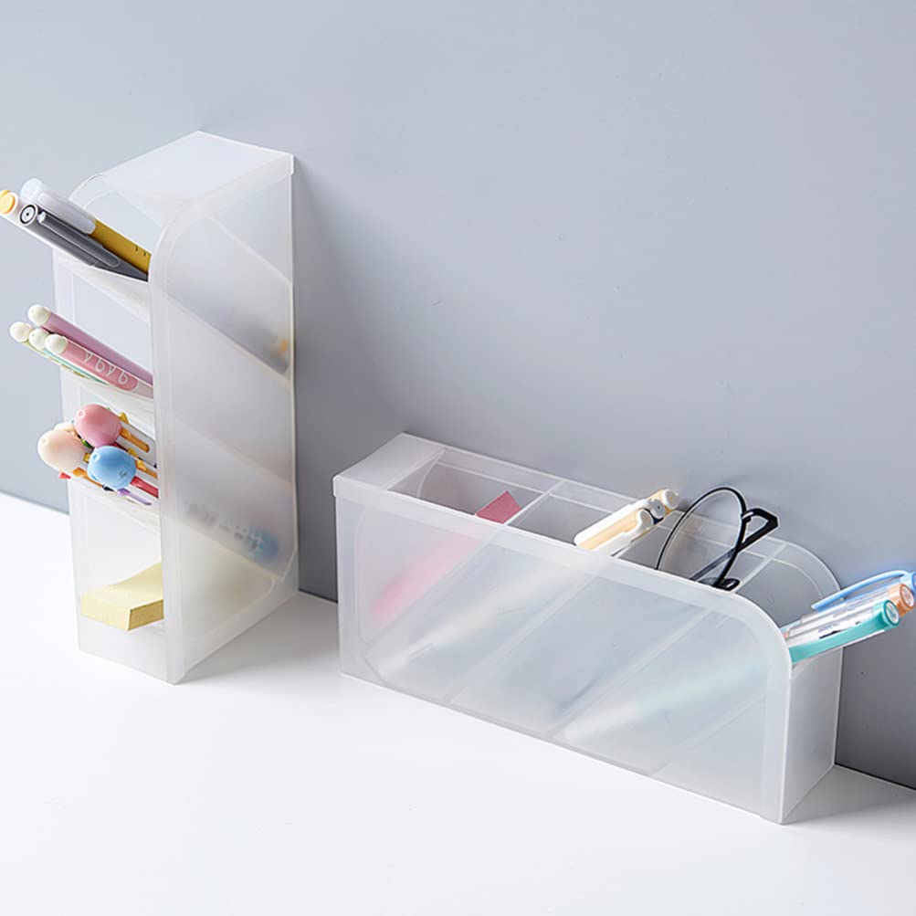 Zerodeko Clear Makeup Brush Organizer - Desktop Cosmetic Storage Box with Socks, Multifunctional Organizer for Brushes, Cosmetics & Stationery - Perfect for Vanity, Travel & Home Decor