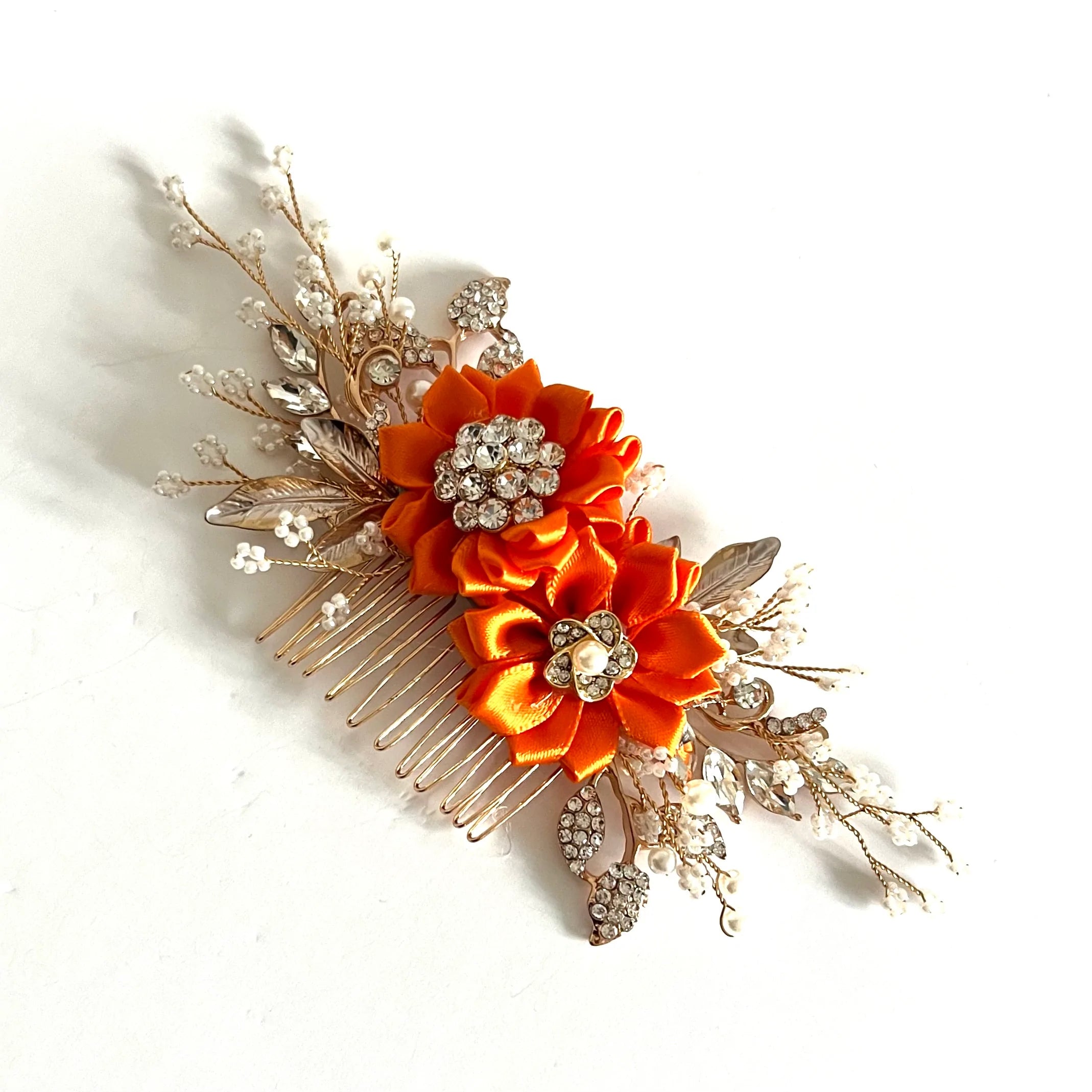 Elegant Bridal Floral Hair Comb - Wedding Hair Accessories for Brides, All Colors (TT321) | Perfect for Weddings, Prom, and Special Occasions