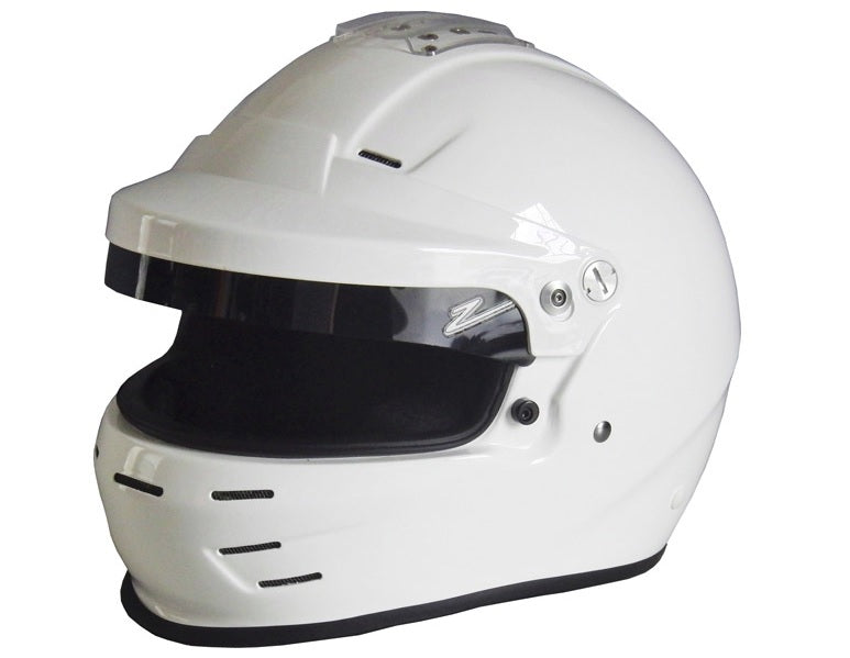 Zamp Full Face Racing Helmet with GT Peak - SA2015/SA2020 Certified - White or Matte Black - for Motorsports, Track Days & High-Speed Driving